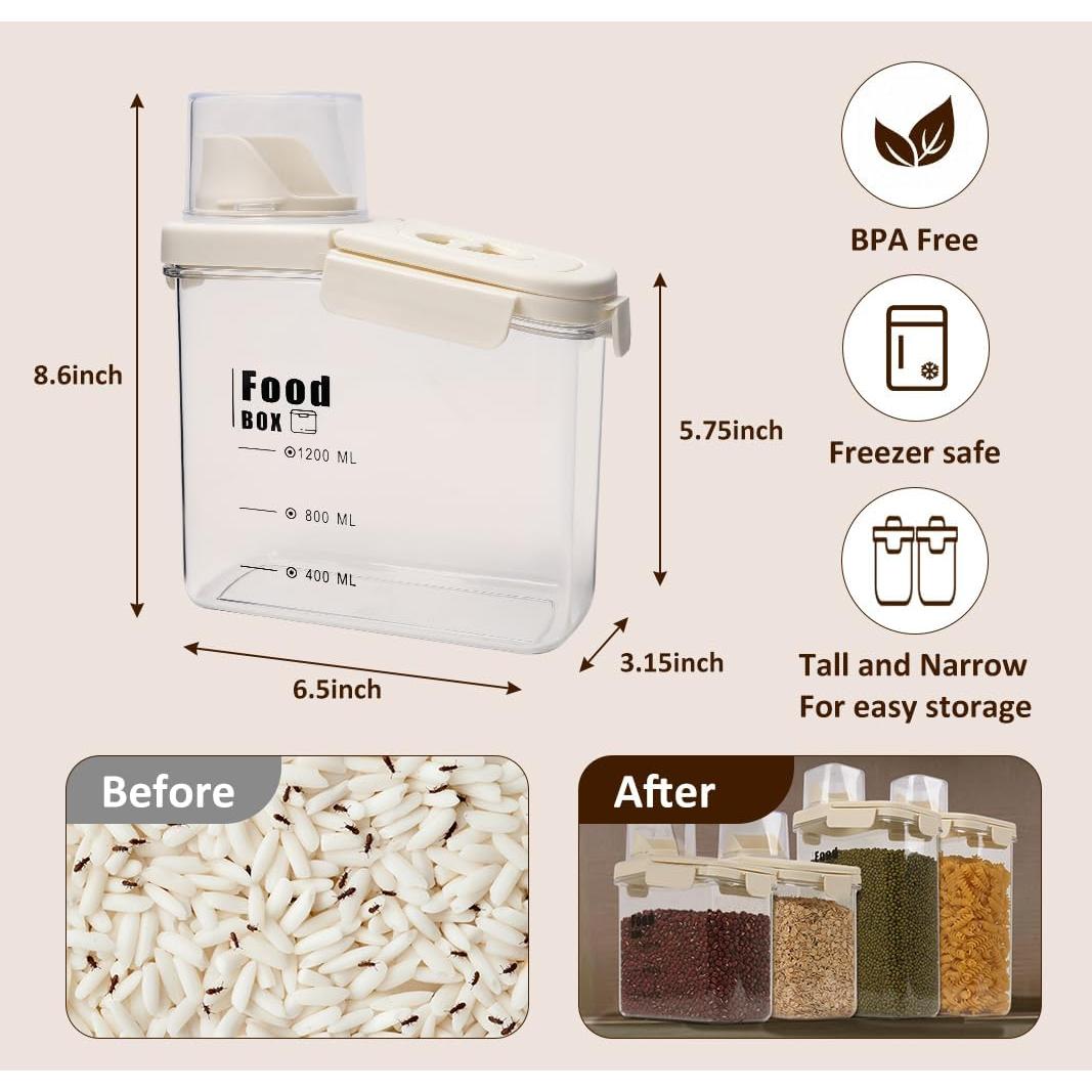 Juego de 2 Contenedores Herméticos de Cereal HOFORIFE 1219ml