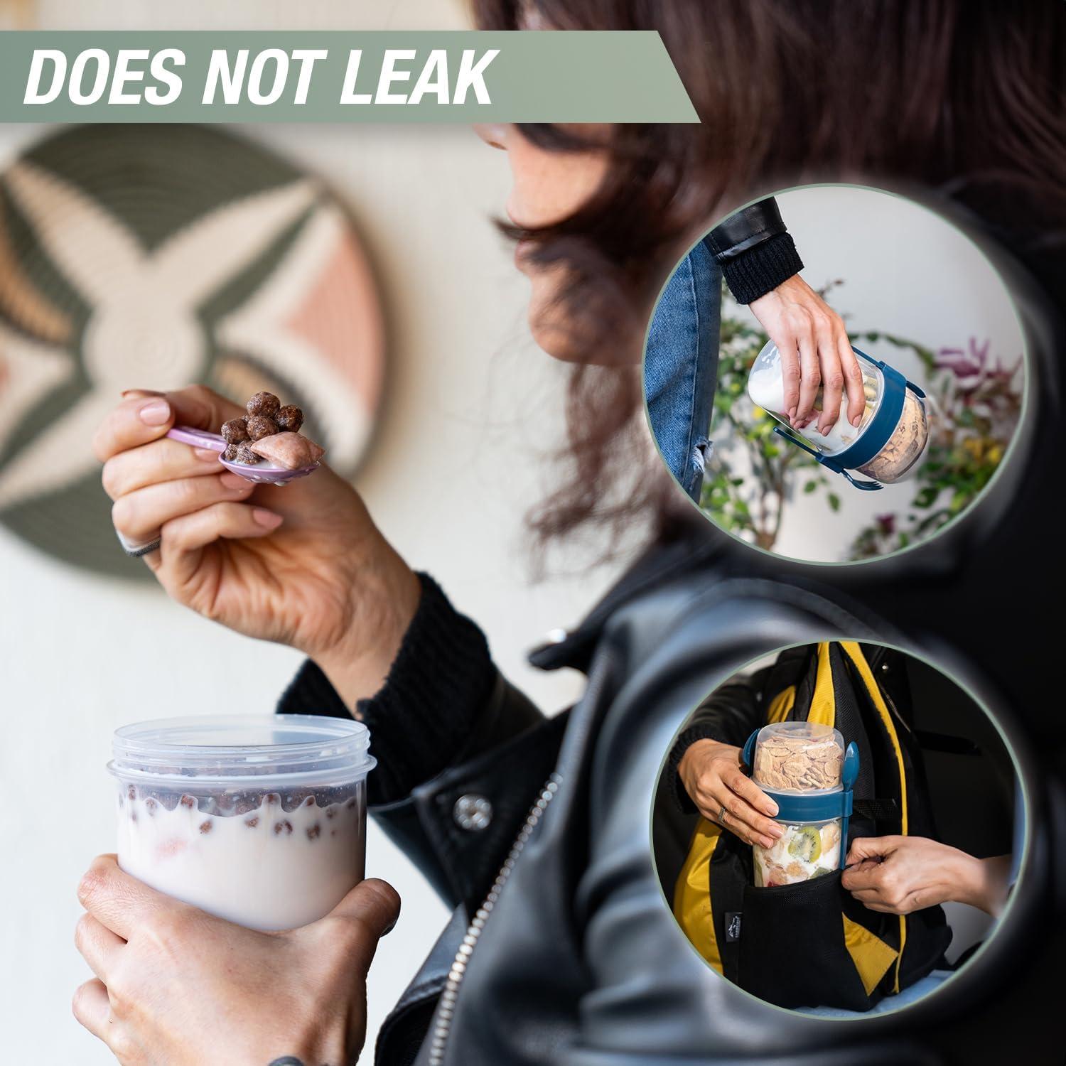 Paquete de 4 tazas EYNEL de 650 ml con tapa y cuchara