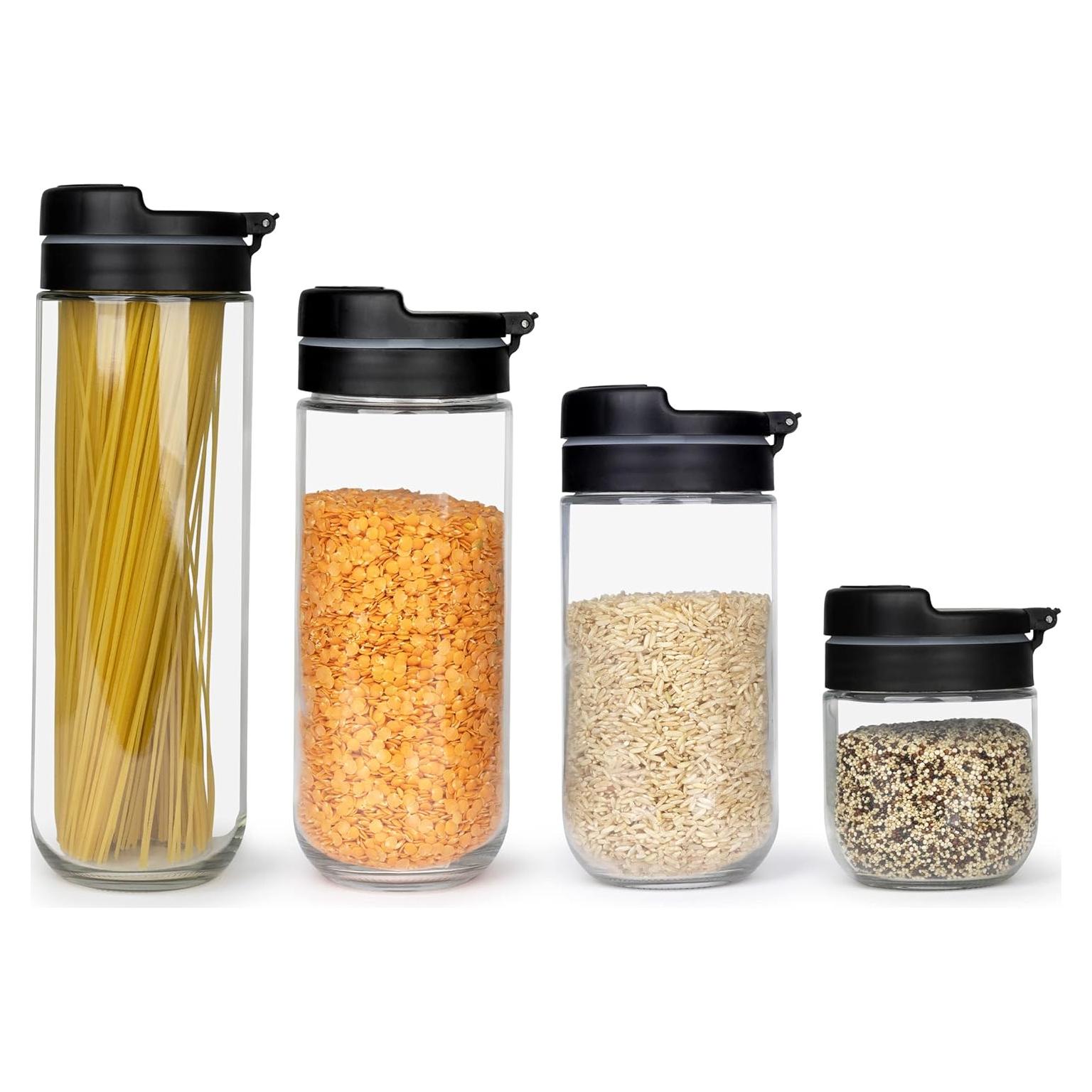 Contenedores de Almacenamiento de Alimentos il pregio 4 Piezas Vidrio