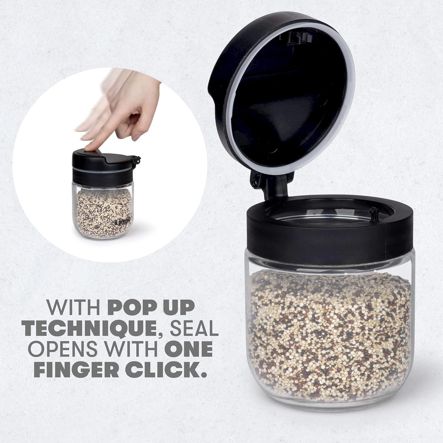 Contenedores de Almacenamiento de Alimentos il pregio 4 Piezas Vidrio