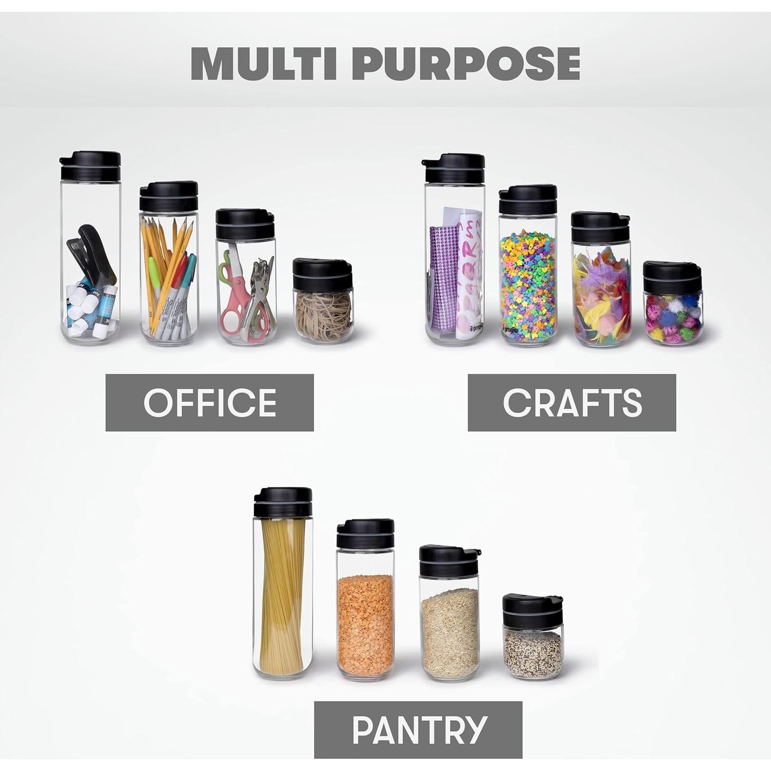 Contenedores de Almacenamiento de Alimentos il pregio 4 Piezas Vidrio