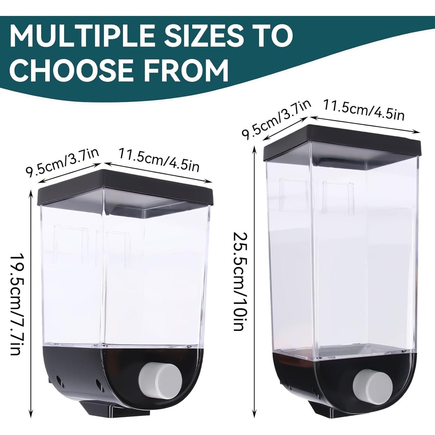 Dispensador de Alimentos Secos Hermético Cyrank 1.5L Montado en Pared