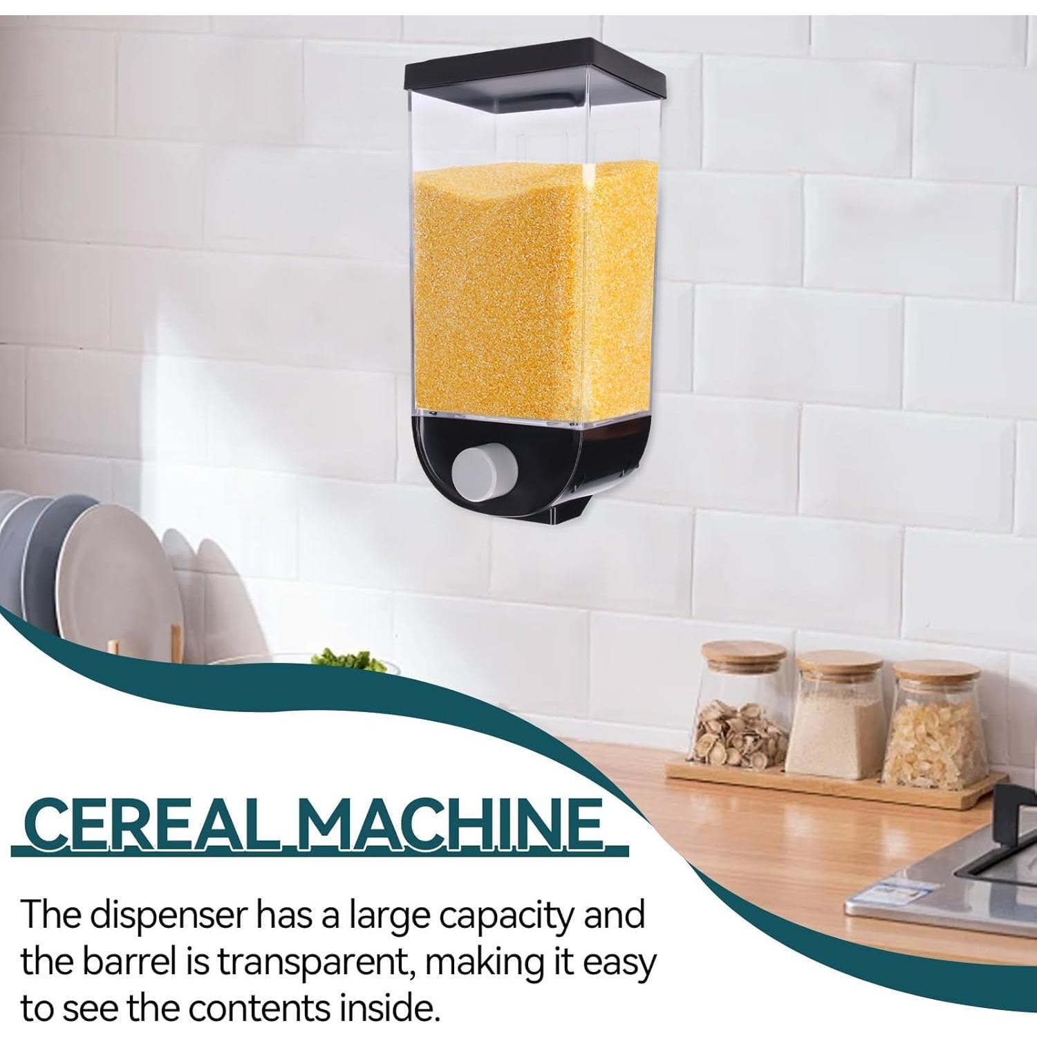 Dispensador de Alimentos Secos Hermético Cyrank 1.5L Montado en Pared