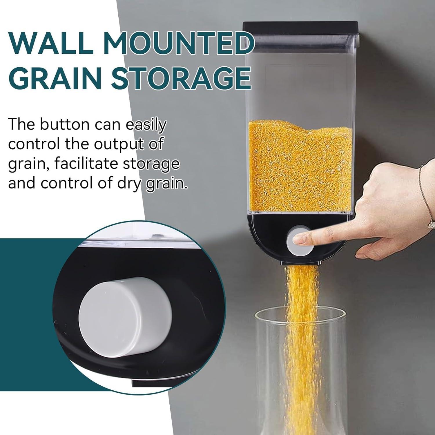 Dispensador de Alimentos Secos Hermético Cyrank 1.5L Montado en Pared