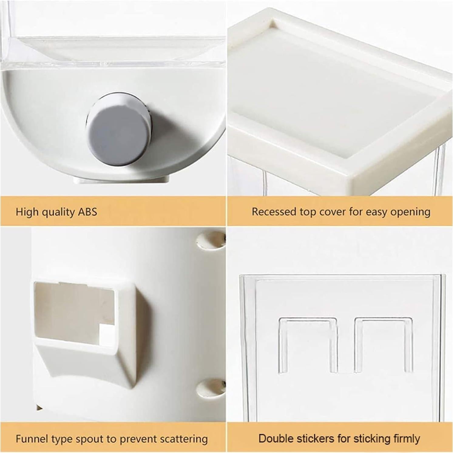 Dispensador de Alimentos Secos Hermético Cyrank 1.5L Montado en Pared