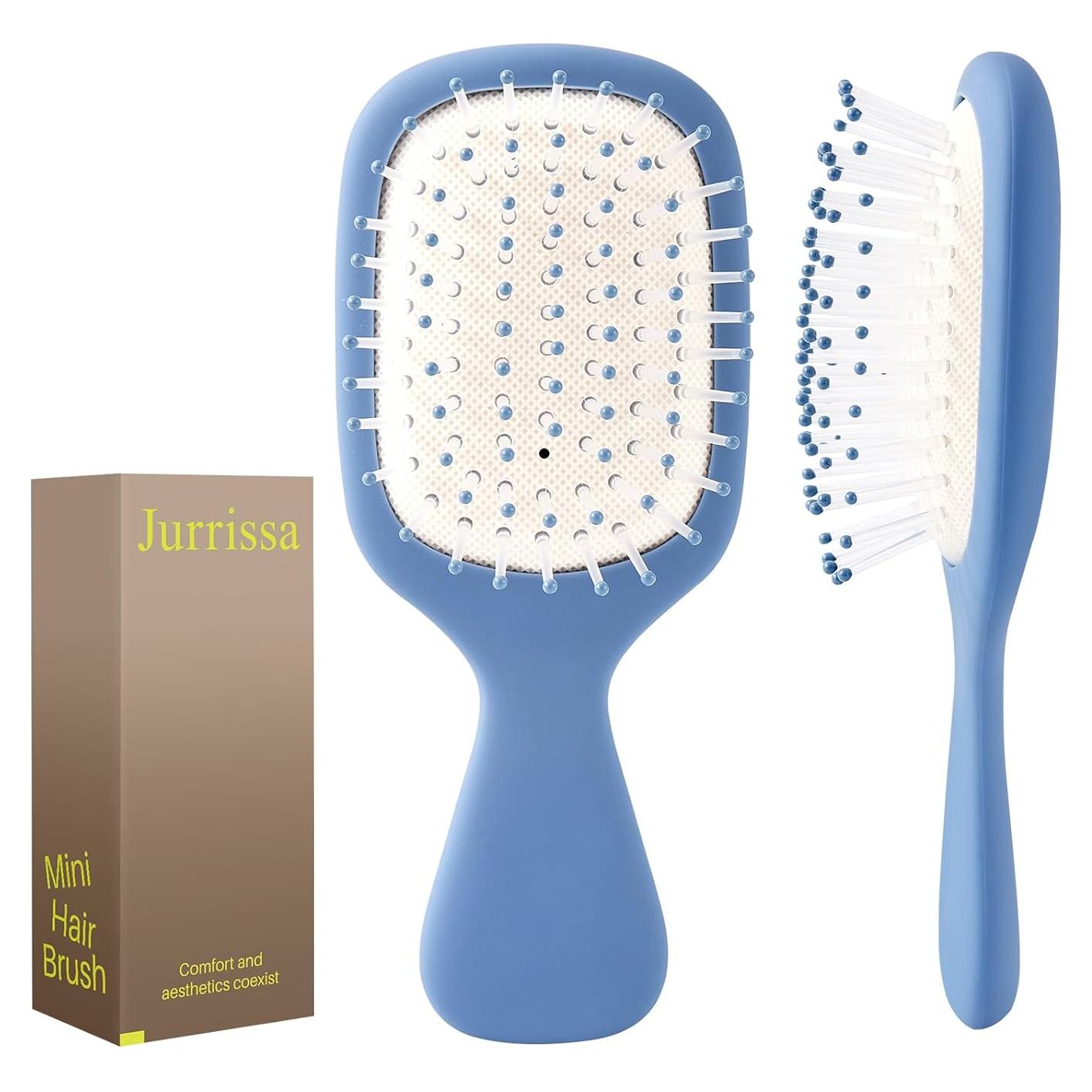 Mini Cepillo Desenredante Jurrissa Azul Portátil 14x5.7cm