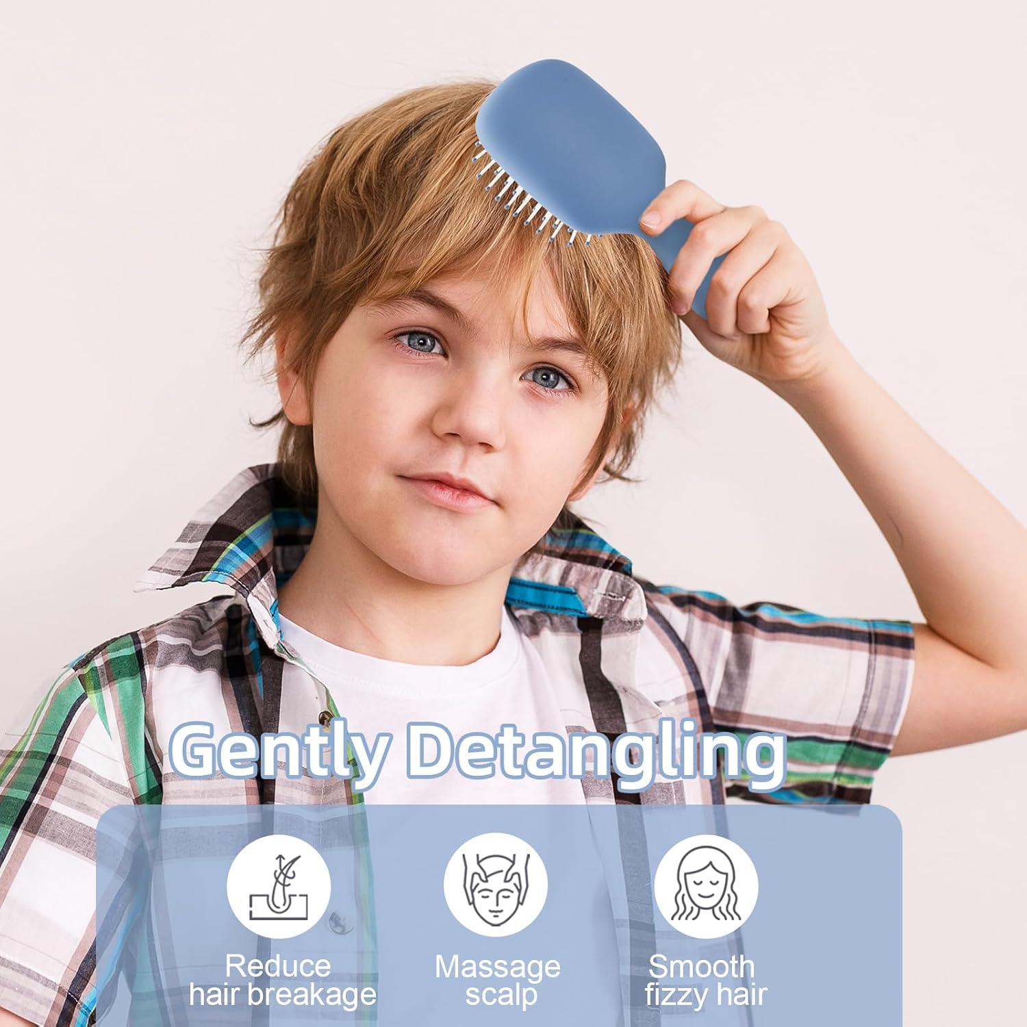 Mini Cepillo Desenredante Jurrissa Azul Portátil 14x5.7cm