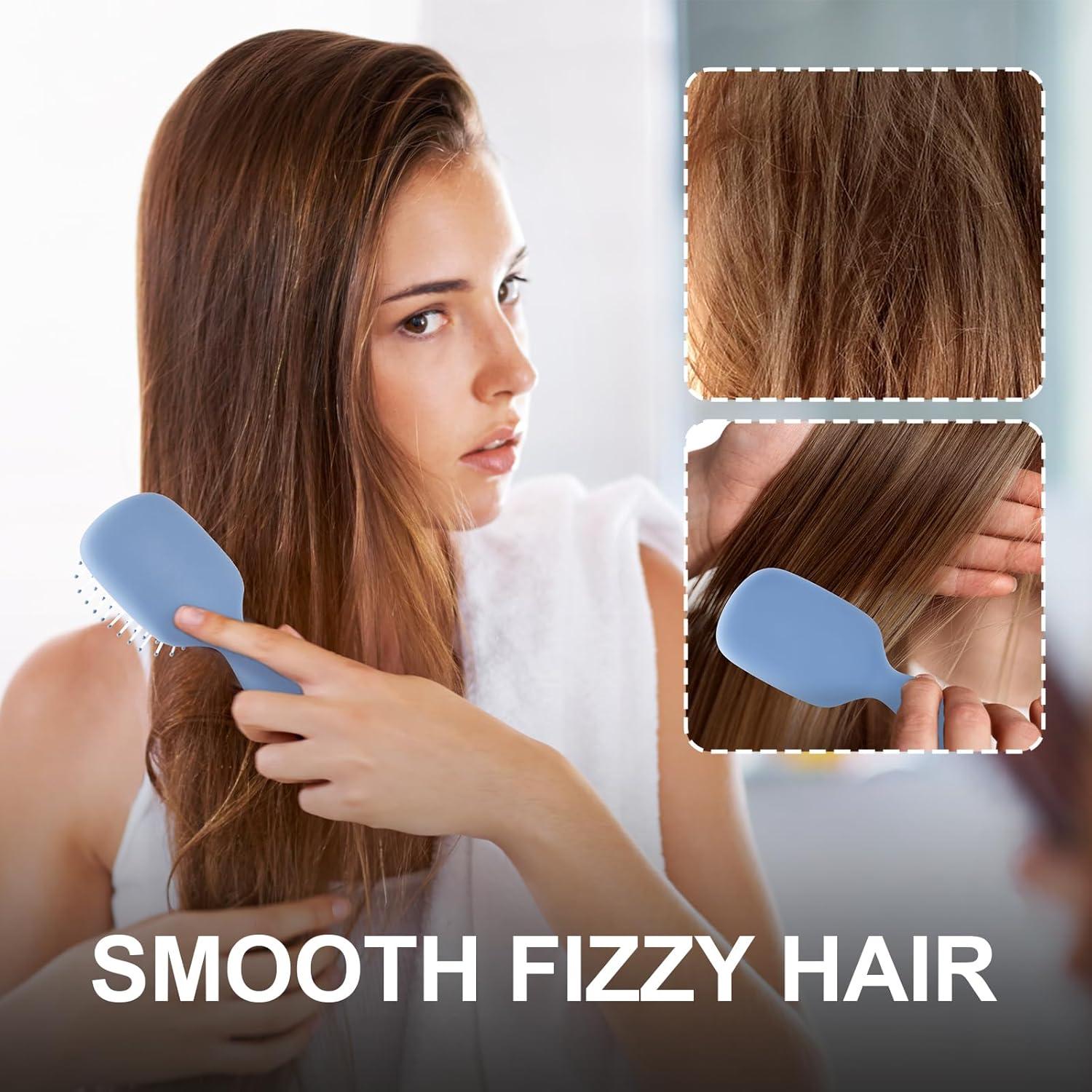 Mini Cepillo Desenredante Jurrissa Azul Portátil 14x5.7cm