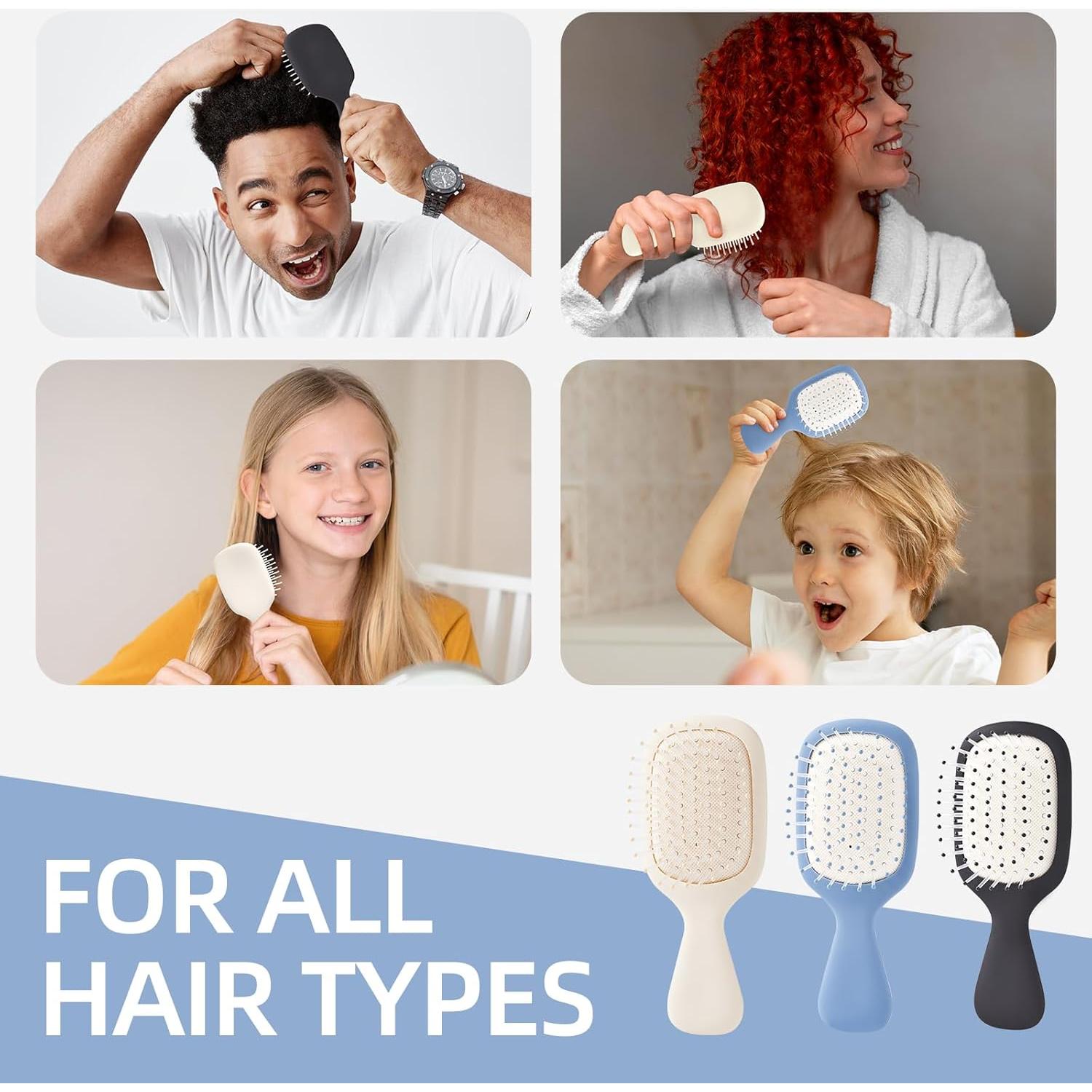 Mini Cepillo Desenredante Jurrissa Azul Portátil 14x5.7cm