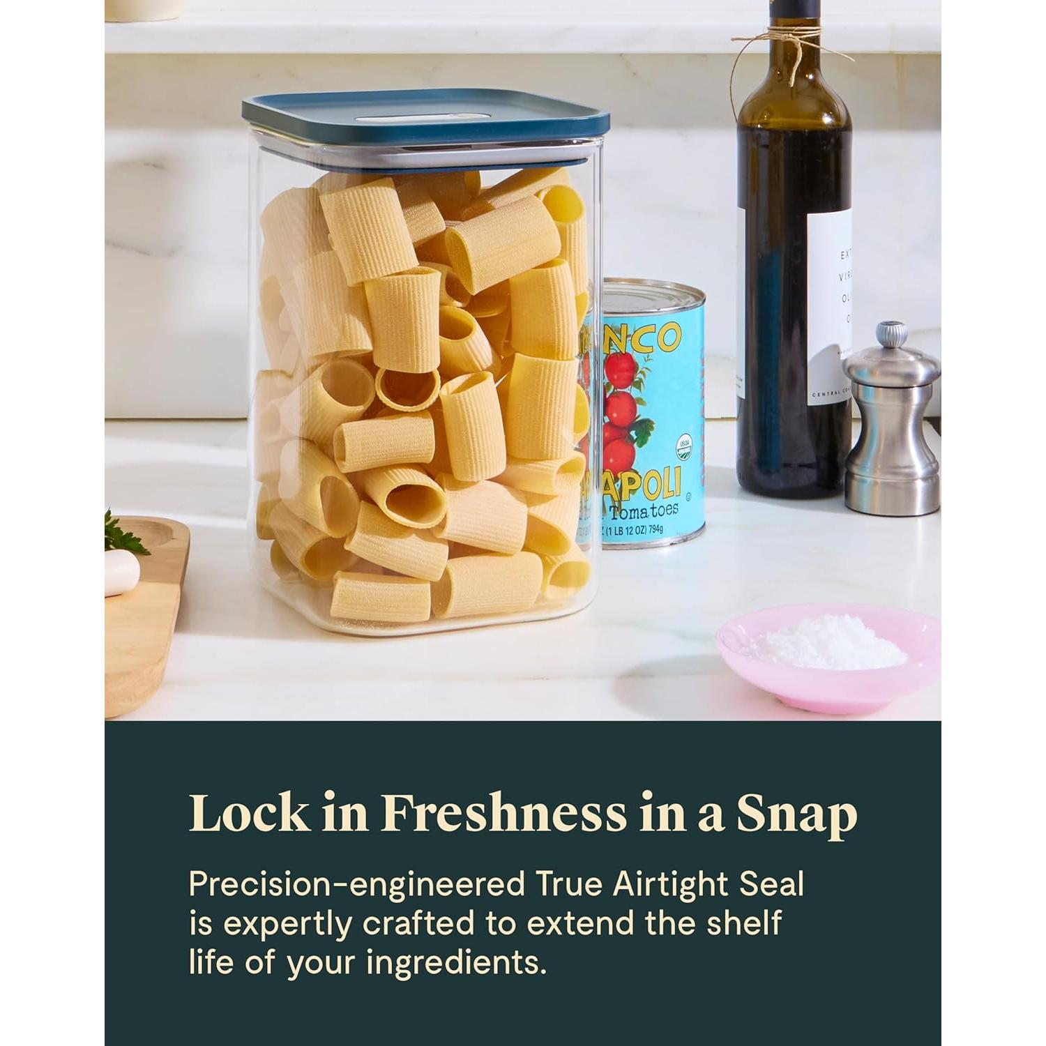 Contenedor de Almacenamiento de Alimentos de Vidrio 4qt Caraway - Hermético, Libre de BPA, Apilable