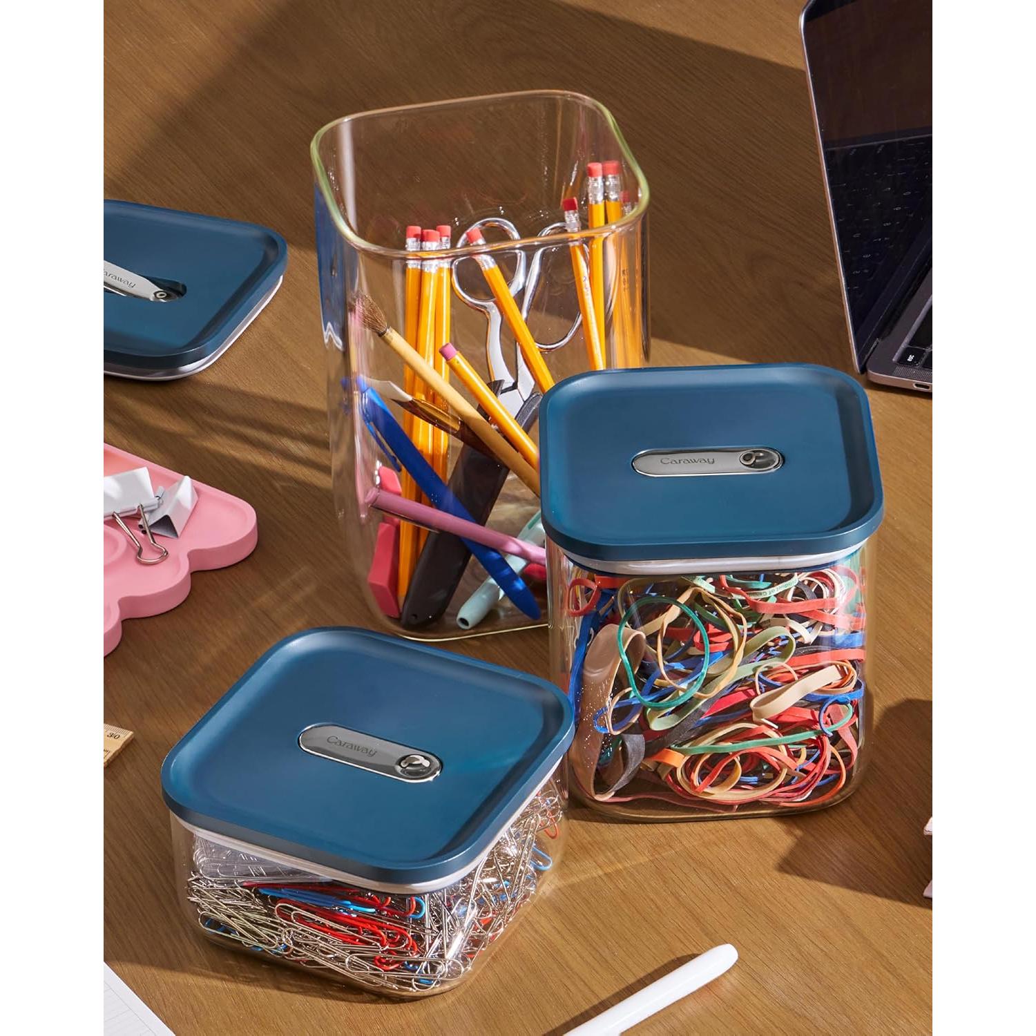 Contenedor de Almacenamiento de Alimentos de Vidrio 4qt Caraway - Hermético, Libre de BPA, Apilable