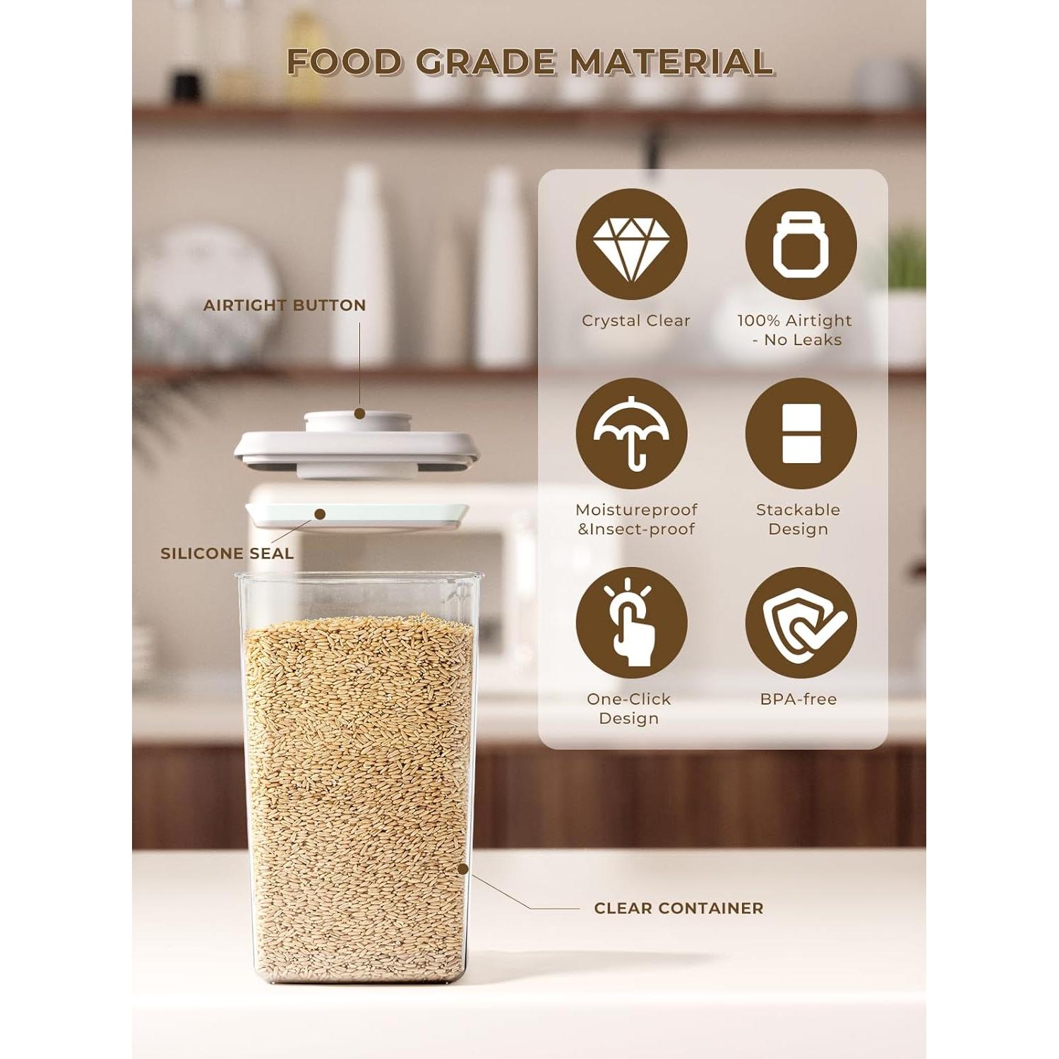 Contenedor de Arroz Hermético Tourdeus 4L con Taza Medidora