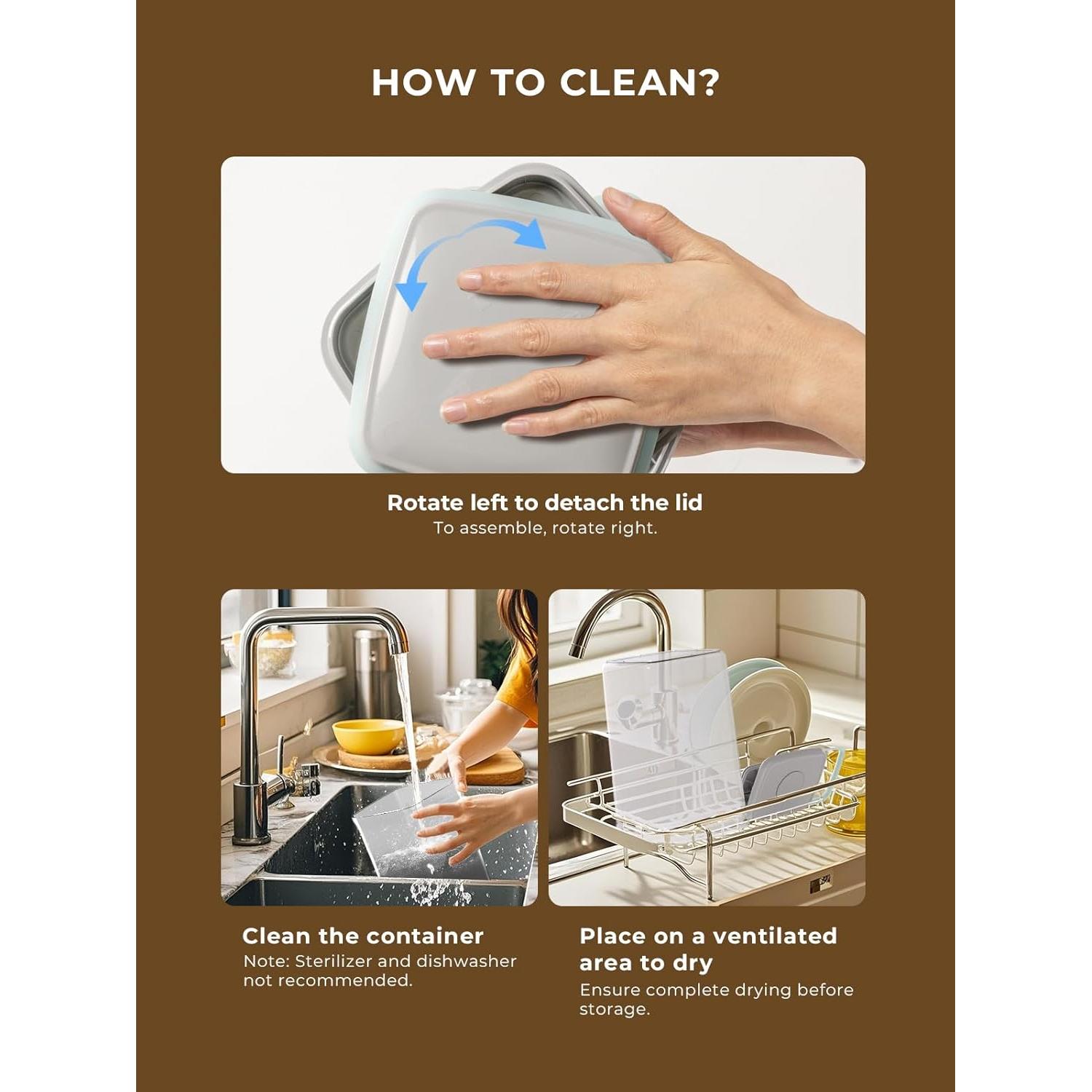 Contenedor de Arroz Hermético Tourdeus 4L con Taza Medidora