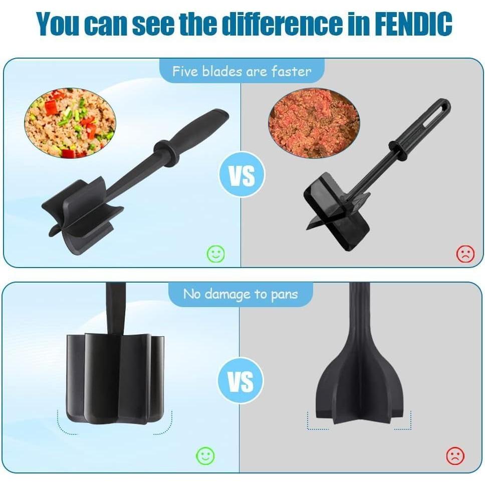 Picador de Carne Molida EZONDEAL con 5 Cuchillas y Mango Ergonómico