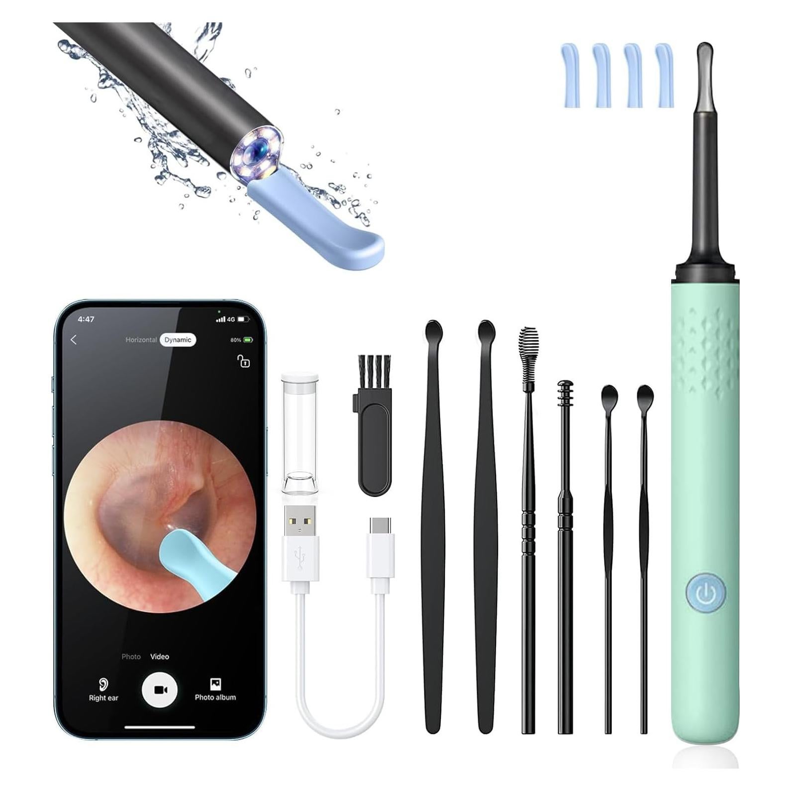 Kit de Eliminación de Cerumen DEETOK con Cámara HD 1080P