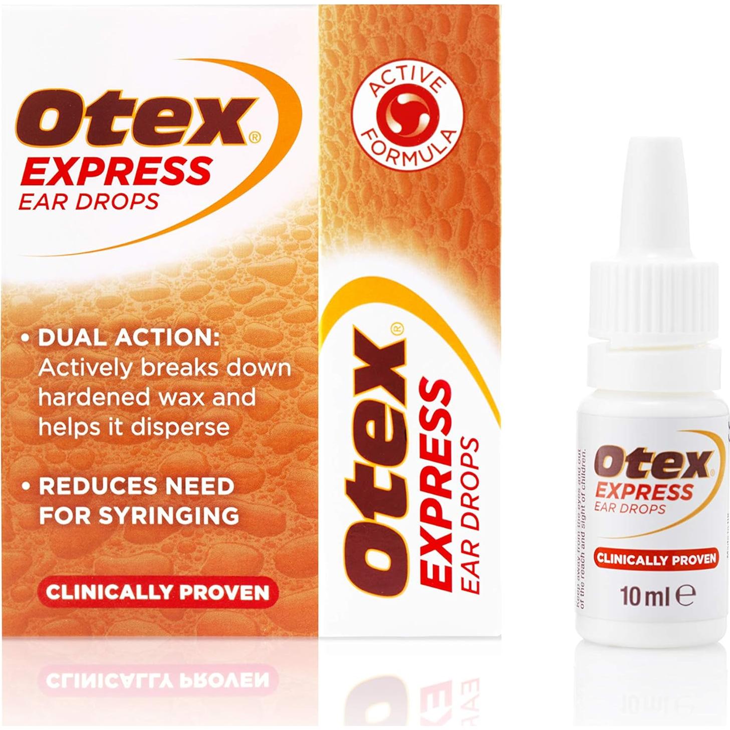 Gotas para Oídos Otex Express 10ml - Acción Dual para Cera