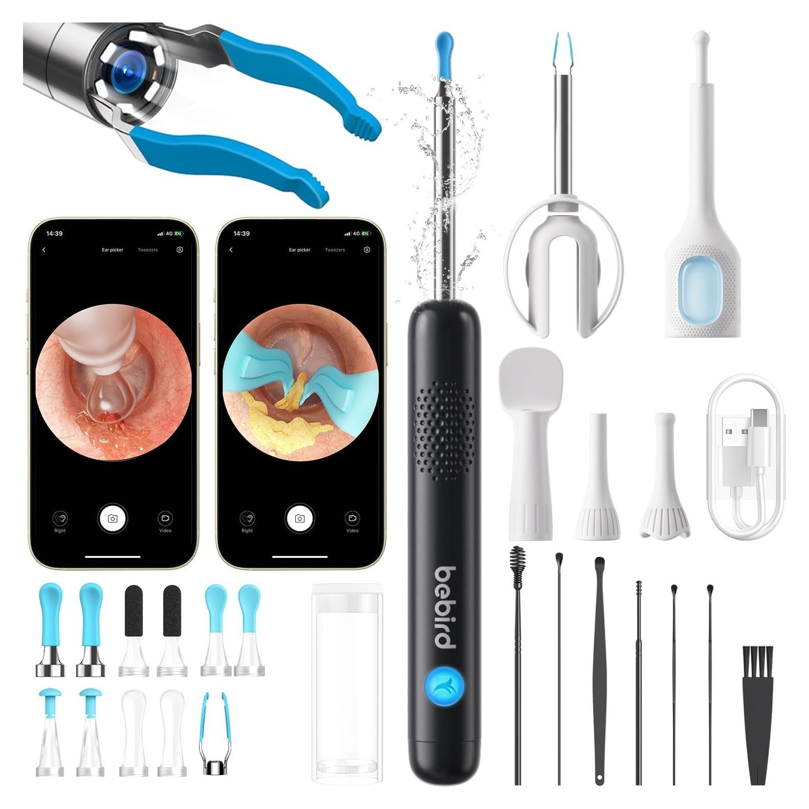 Limpiador de Oído Bebird R1 Ultra con Cámara y Pinzas