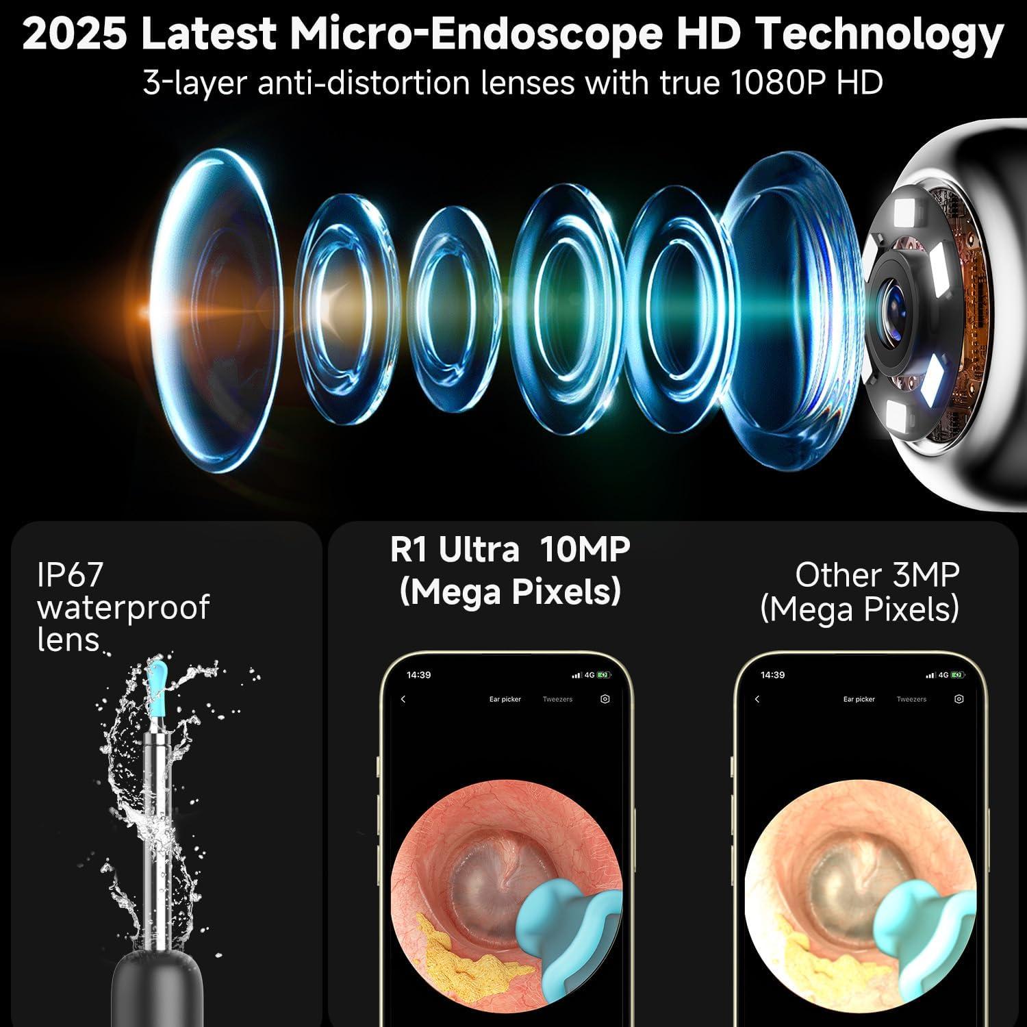 Limpiador de Oído Bebird R1 Ultra con Cámara y Pinzas