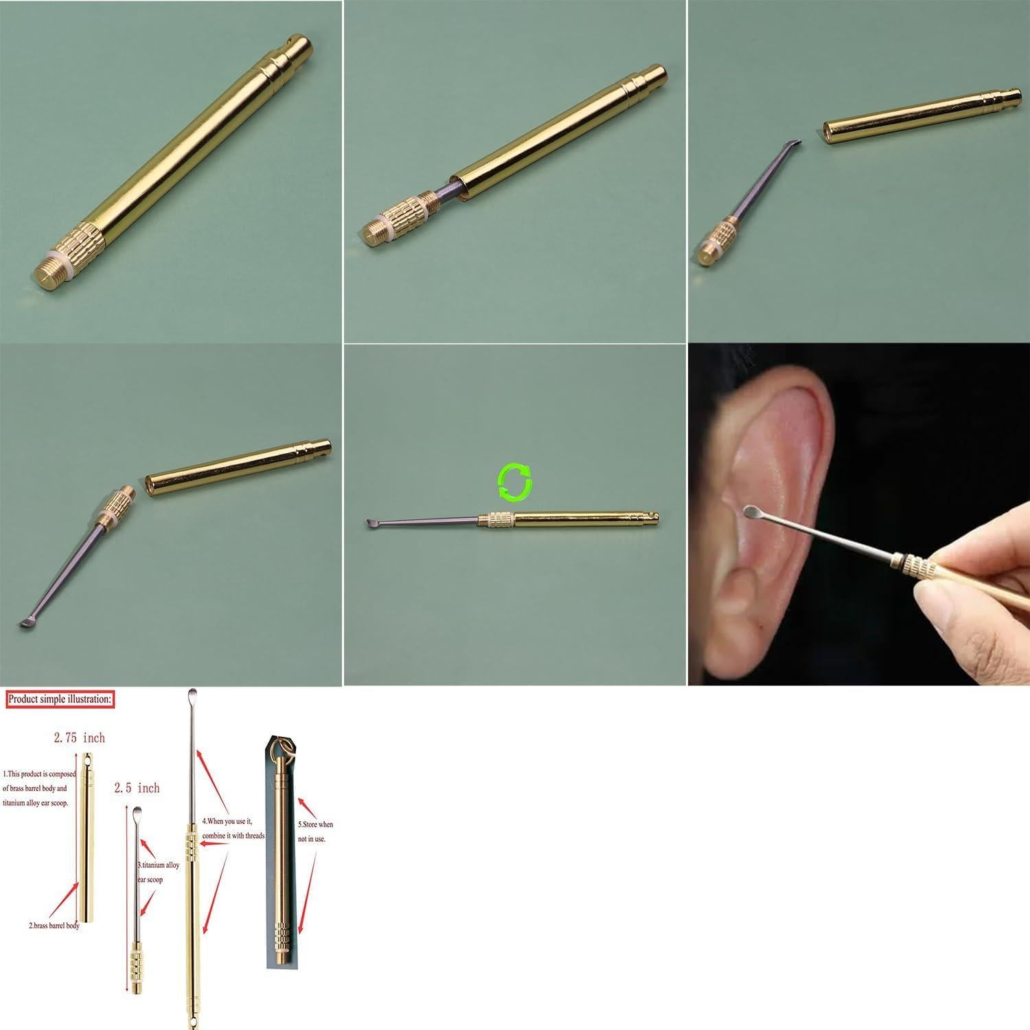 Limpiador de Cerumen Plegable ONLYKXY de Titanio Portátil