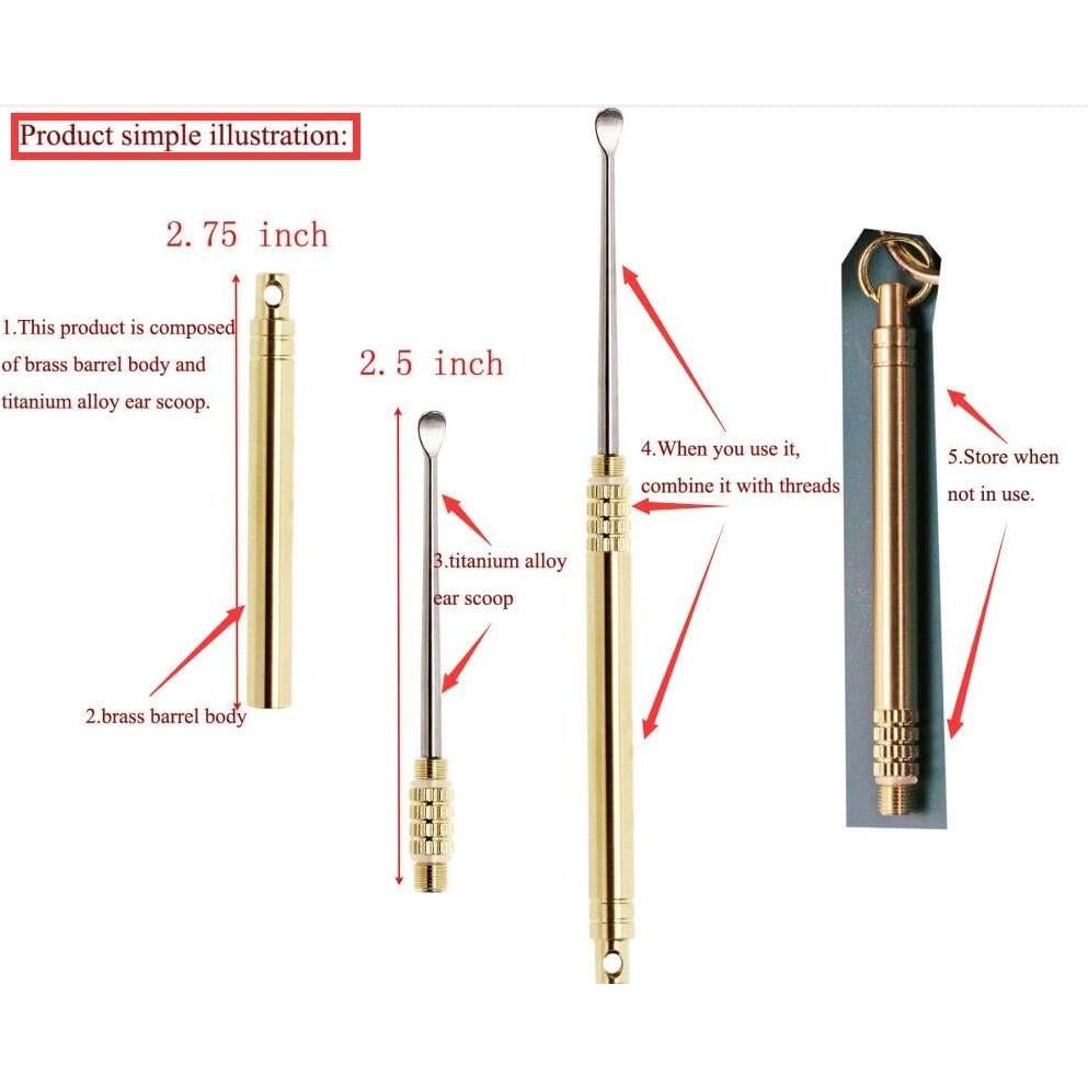 Limpiador de Cerumen Plegable ONLYKXY de Titanio Portátil