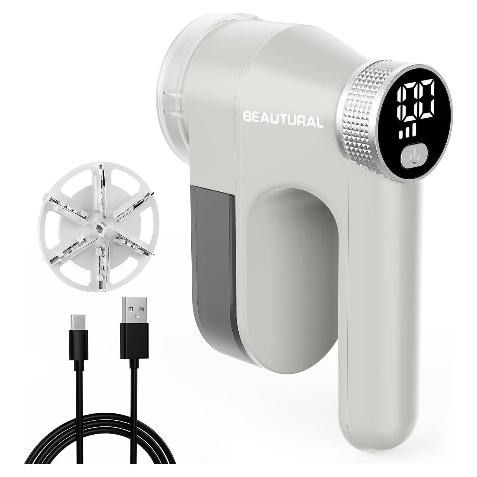 Quitapelusas Beautural Eléctrico Portátil 6 Cuchillas LED