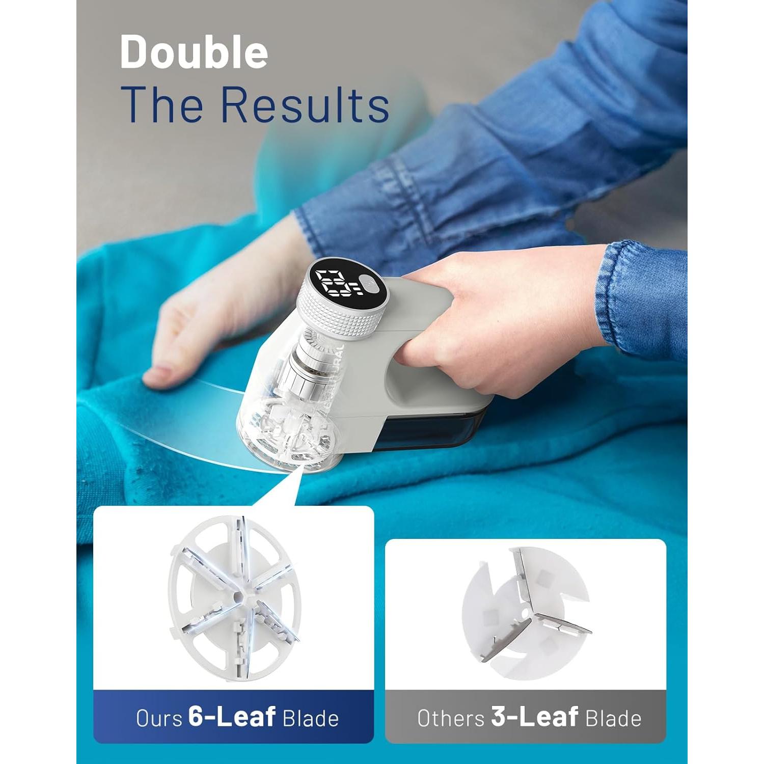 Quitapelusas Beautural Eléctrico Portátil 6 Cuchillas LED