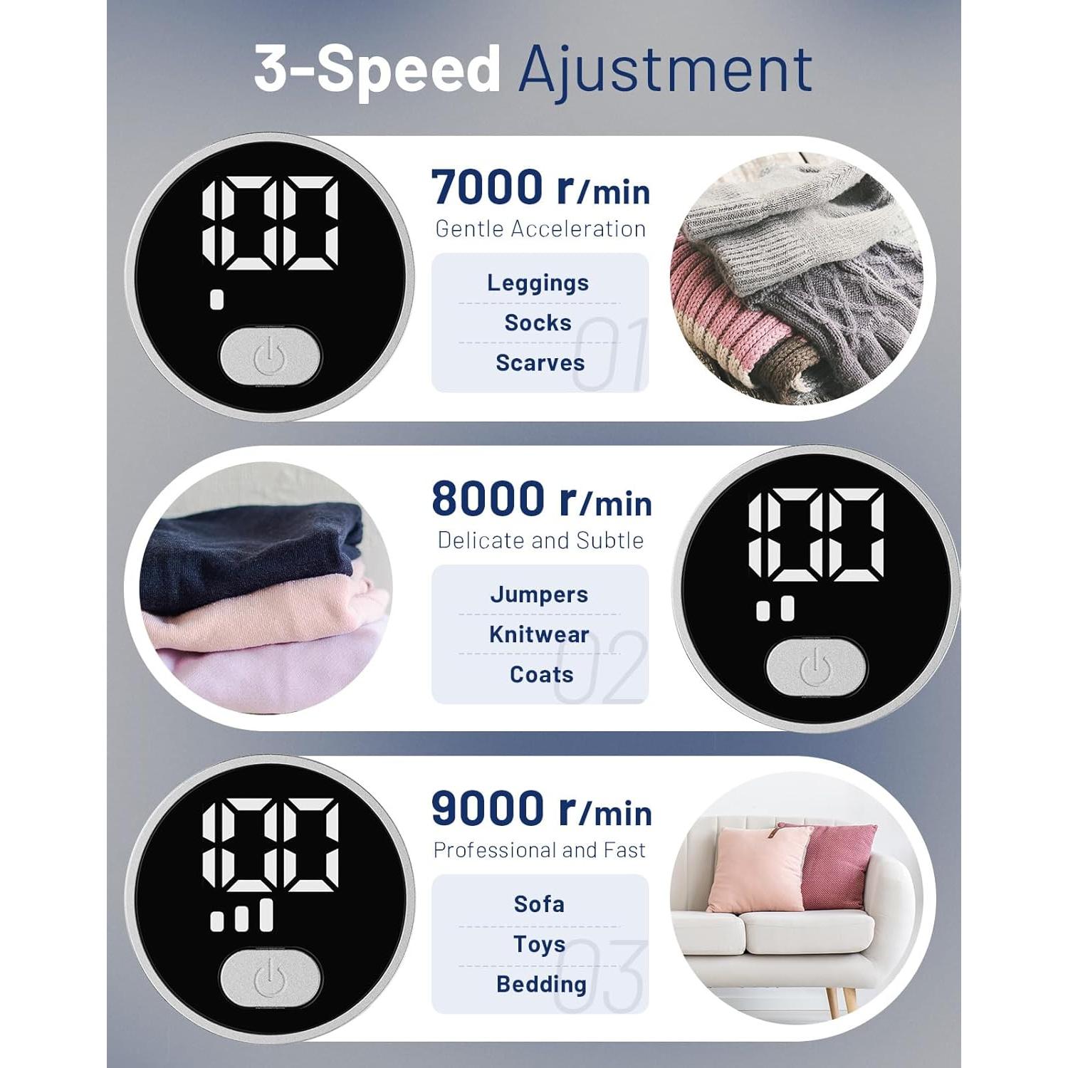 Quitapelusas Beautural Eléctrico Portátil 6 Cuchillas LED