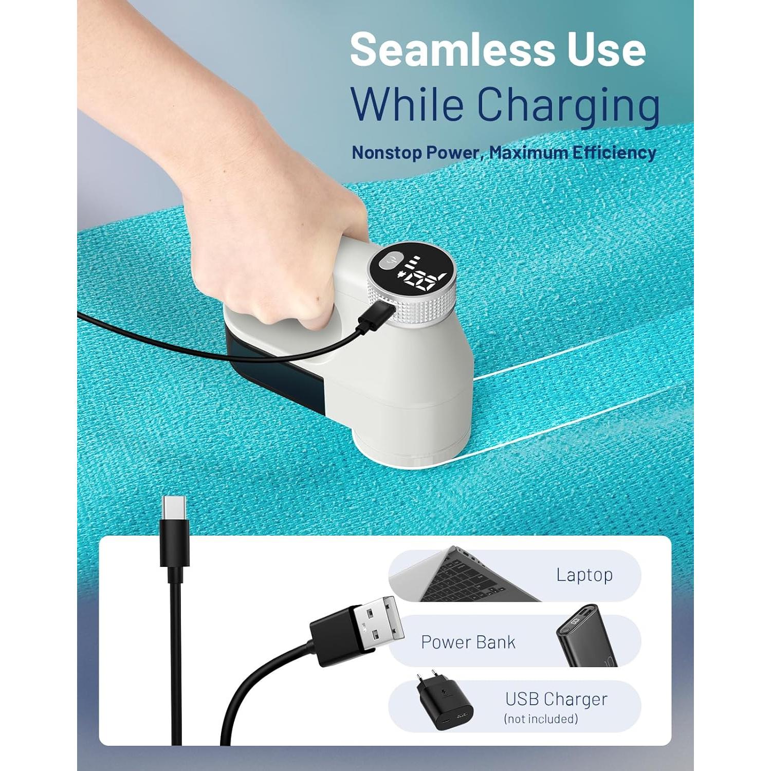 Quitapelusas Beautural Eléctrico Portátil 6 Cuchillas LED