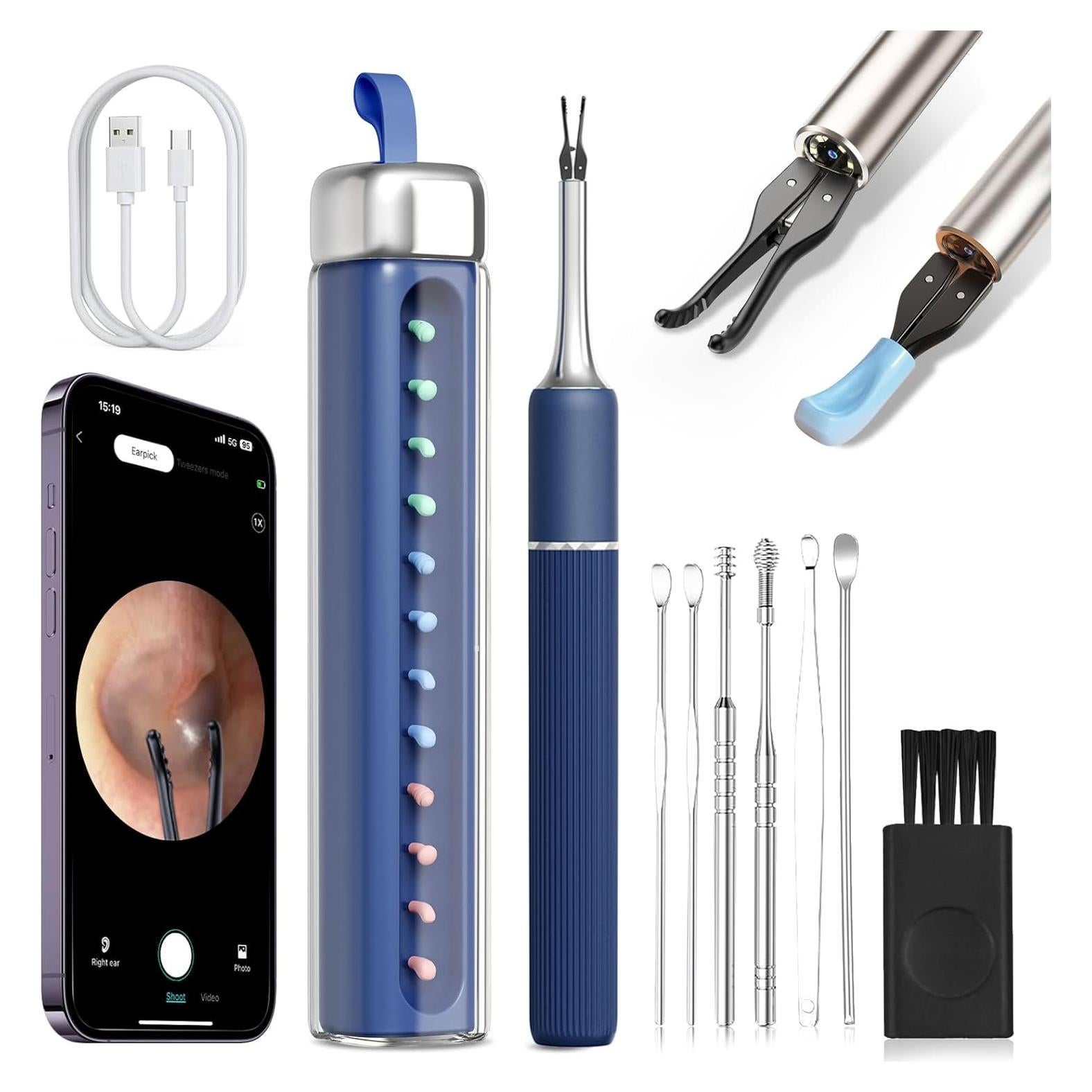 Kit de Eliminación de Cera de Oído MEKK S5 - Visual HD 1080P