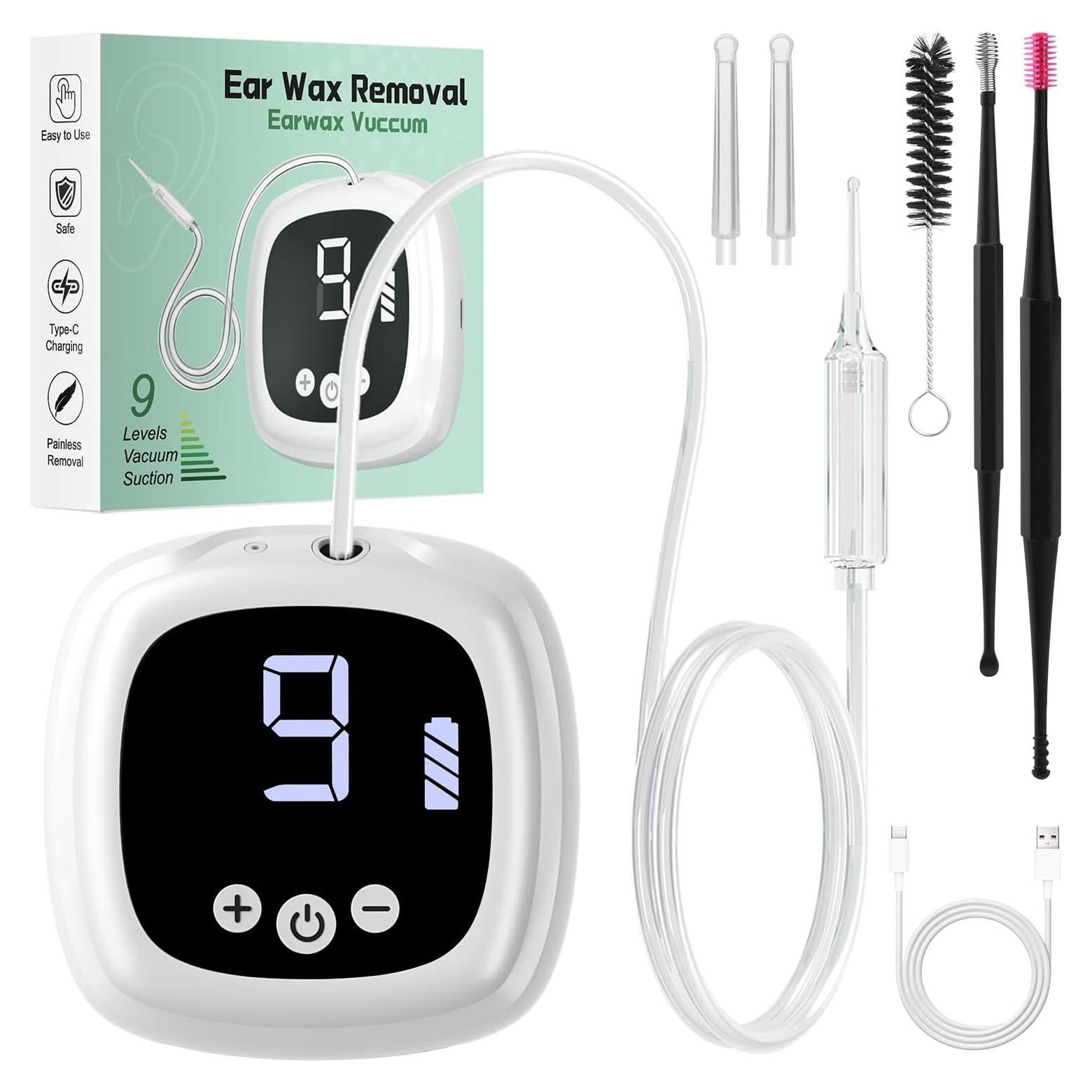 Removedor de Cera de Oído Eléctrico Simnoble Blanco 9 Niveles
