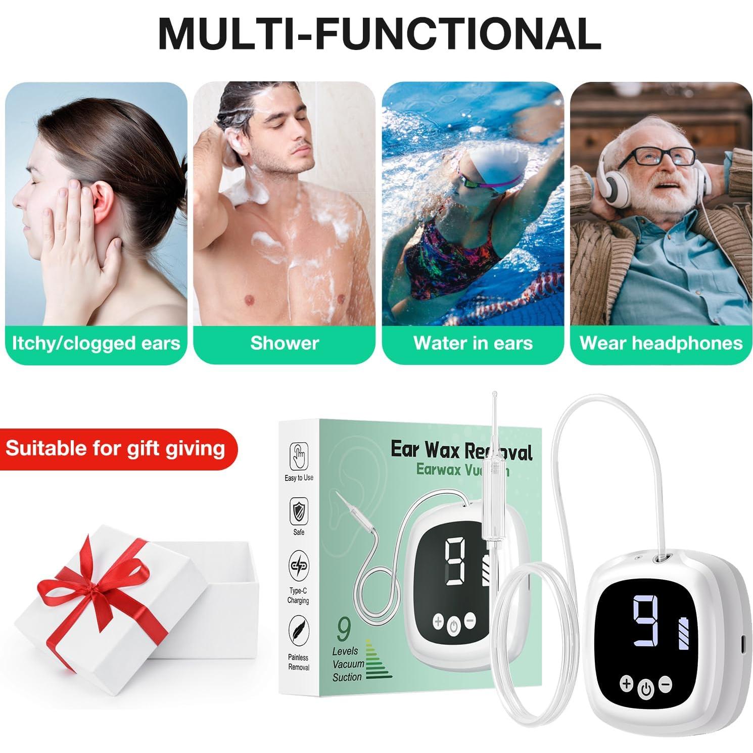 Removedor de Cera de Oído Eléctrico Simnoble Blanco 9 Niveles