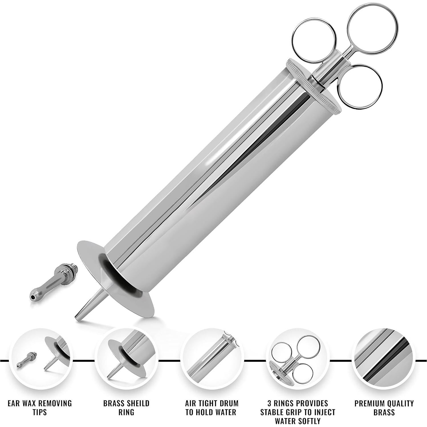 Jeringa de Remoción de Cerumen DEXSUR - Acero Inoxidable 226 g