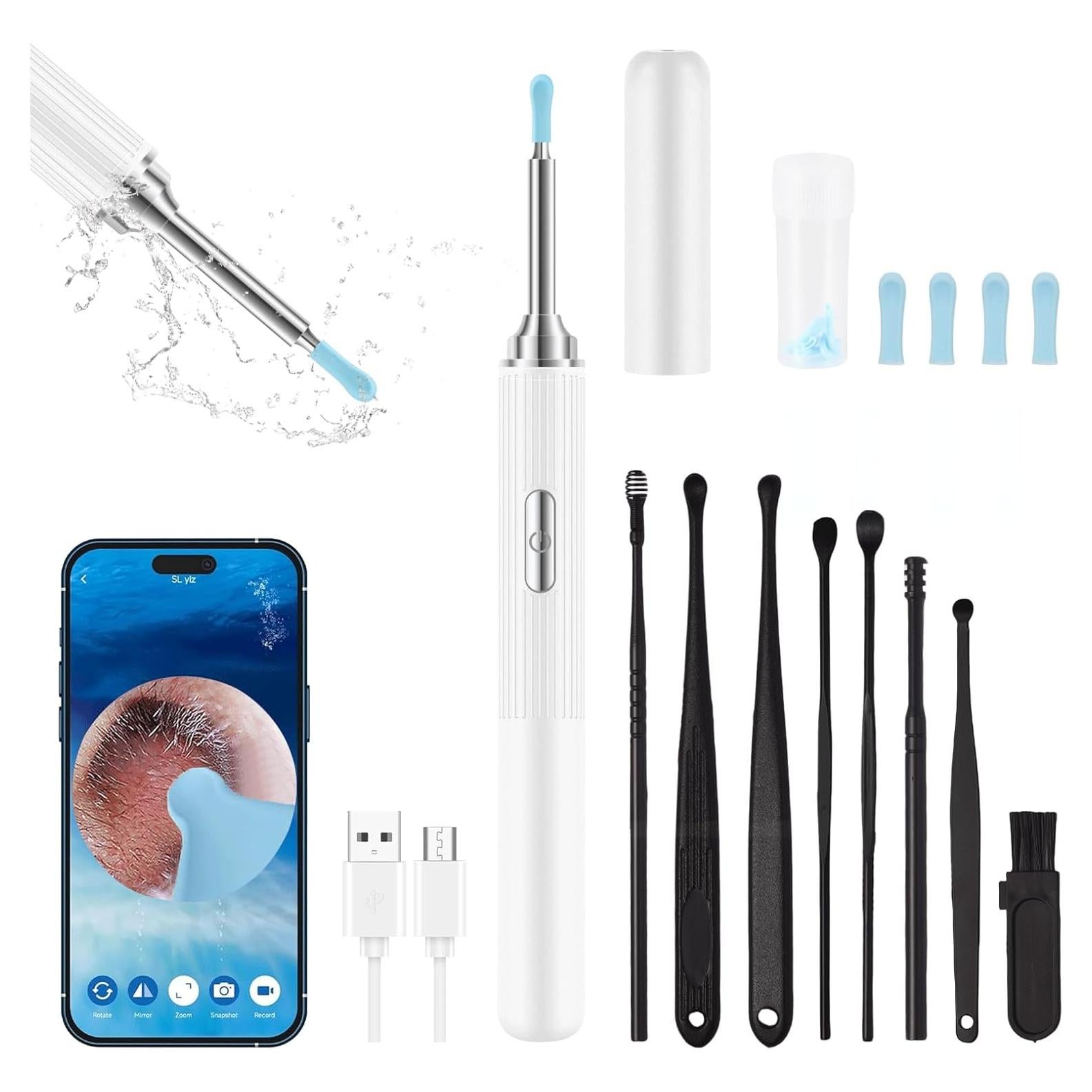 Kit de Limpieza de Oídos O!Life con Cámara y Luz - 8 Piezas