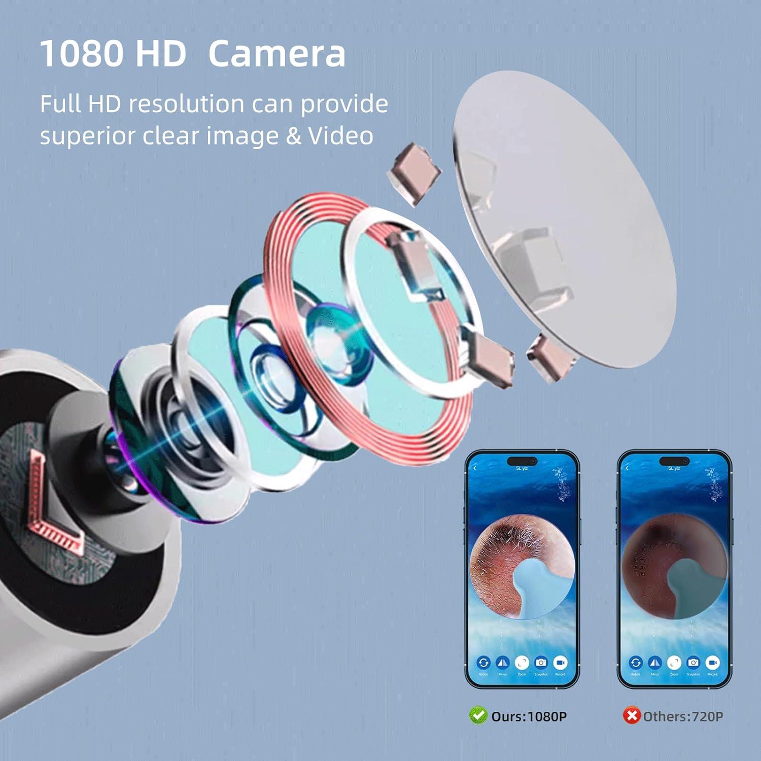 Kit de Limpieza de Oídos O!Life con Cámara y Luz - 8 Piezas