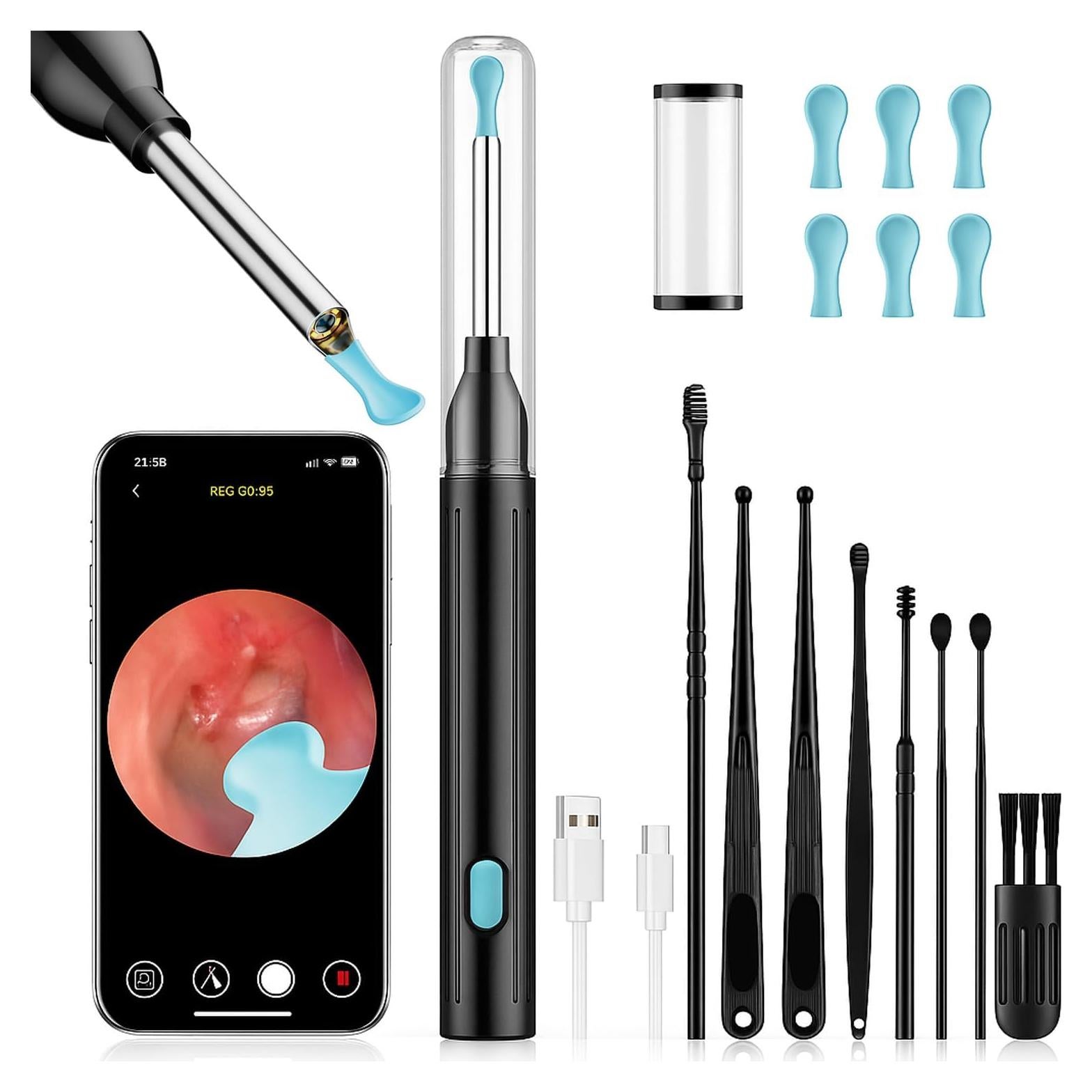 Kit de Limpieza de Oídos Bekhic P6s con Cámara HD 1296P