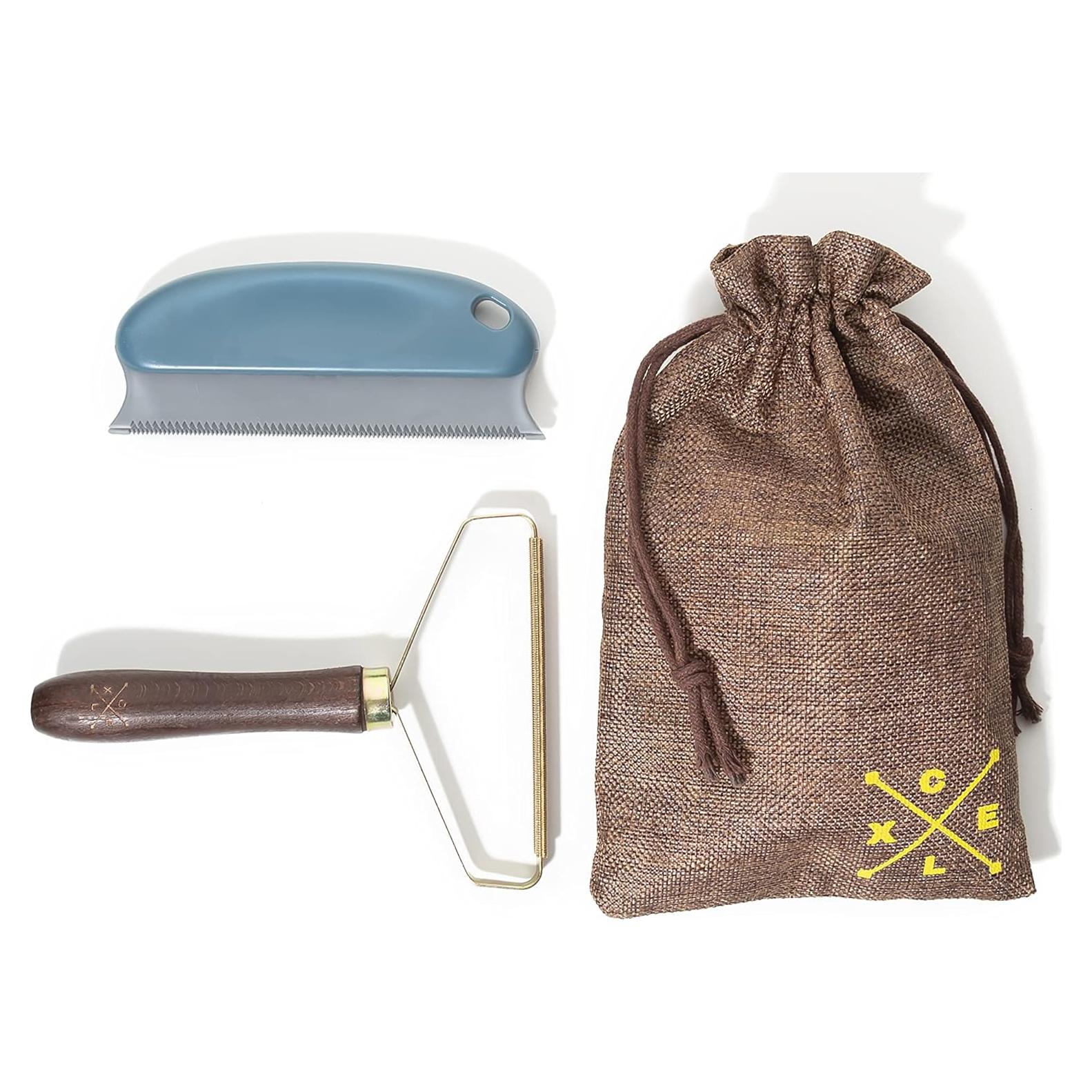 Removedor de Pelusa Manual Pascal con Mango de Madera y Cobre