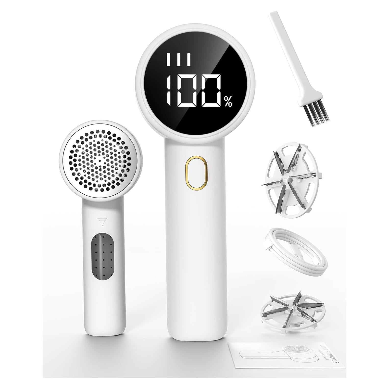 Raspador de Tela Eléctrico Recargable Q20 - 6 Cuchillas, 3 Velocidades