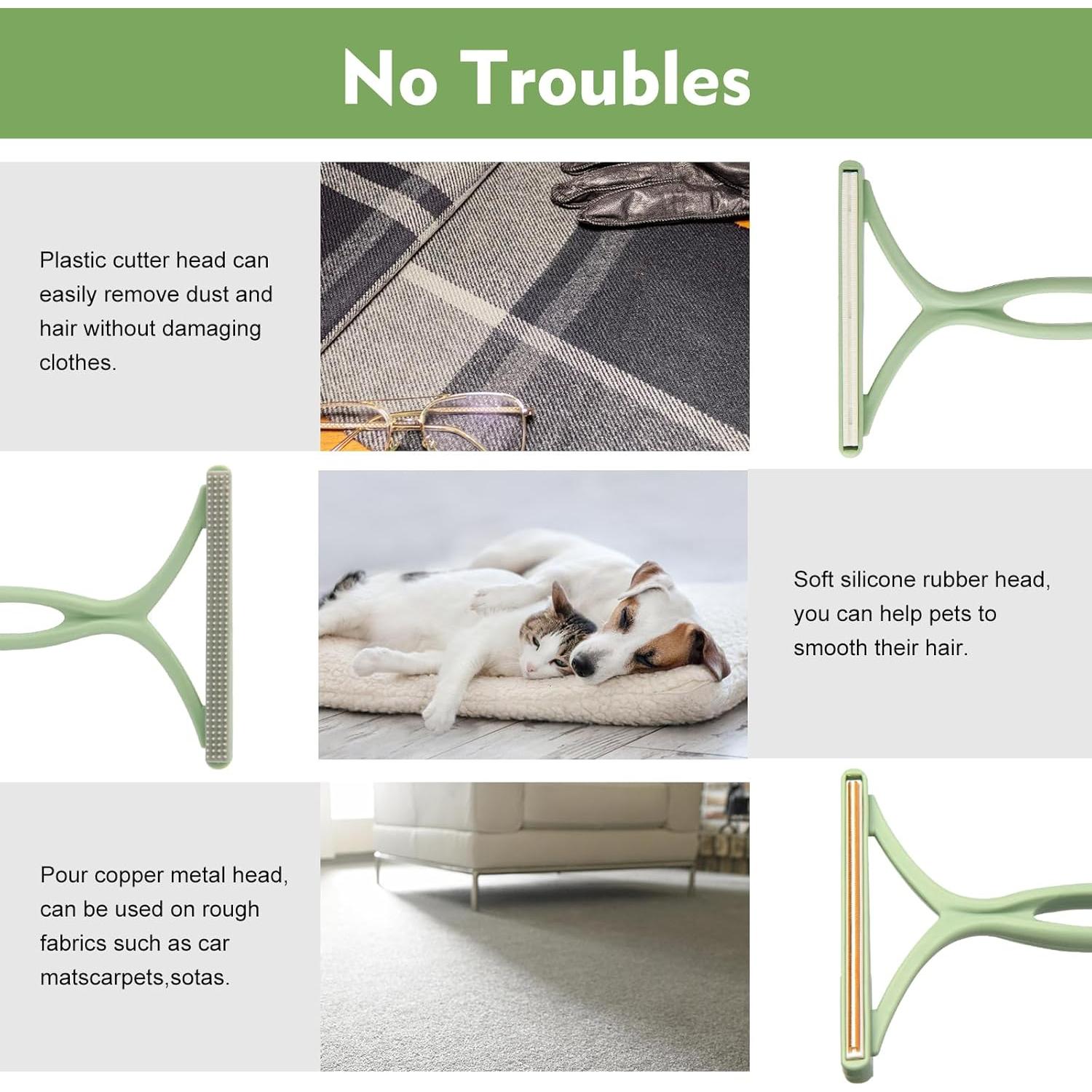 Removedor de Pelusa 3 en 1 Asnfanl Verde para Alfombras y Muebles