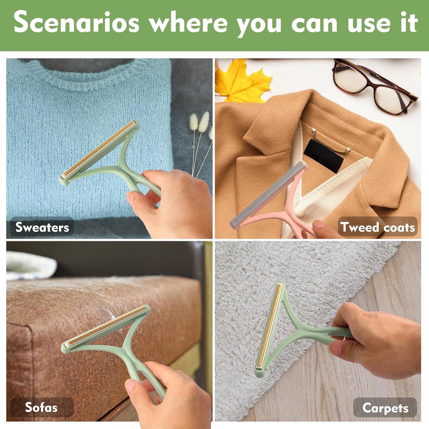 Removedor de Pelusa 3 en 1 Asnfanl Verde para Alfombras y Muebles