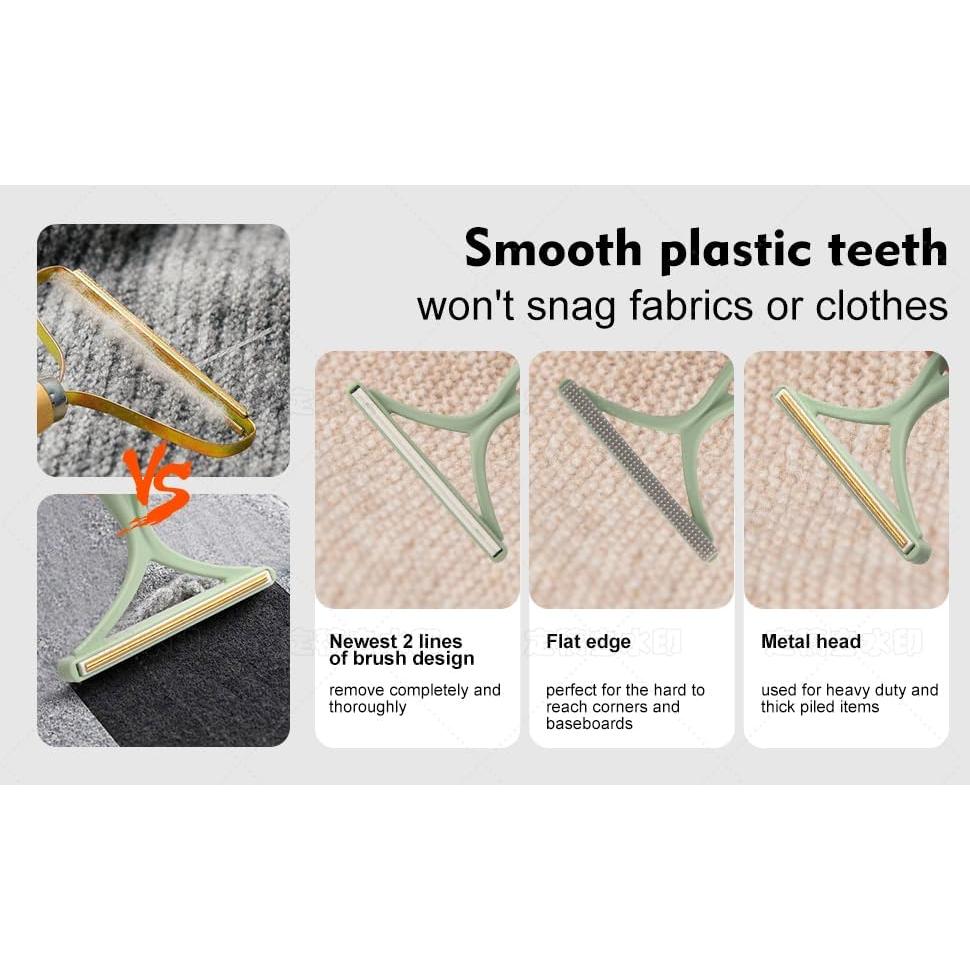 Removedor de Pelusa 3 en 1 Asnfanl Verde para Alfombras y Muebles