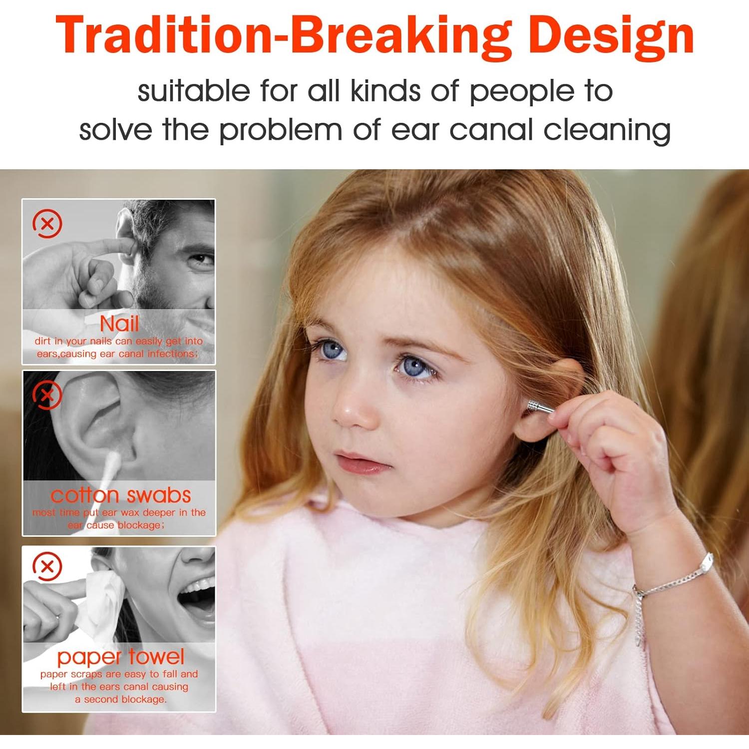 Kit de Eliminación de Cerumen 10 Pcs Acero Inoxidable Grado Médico