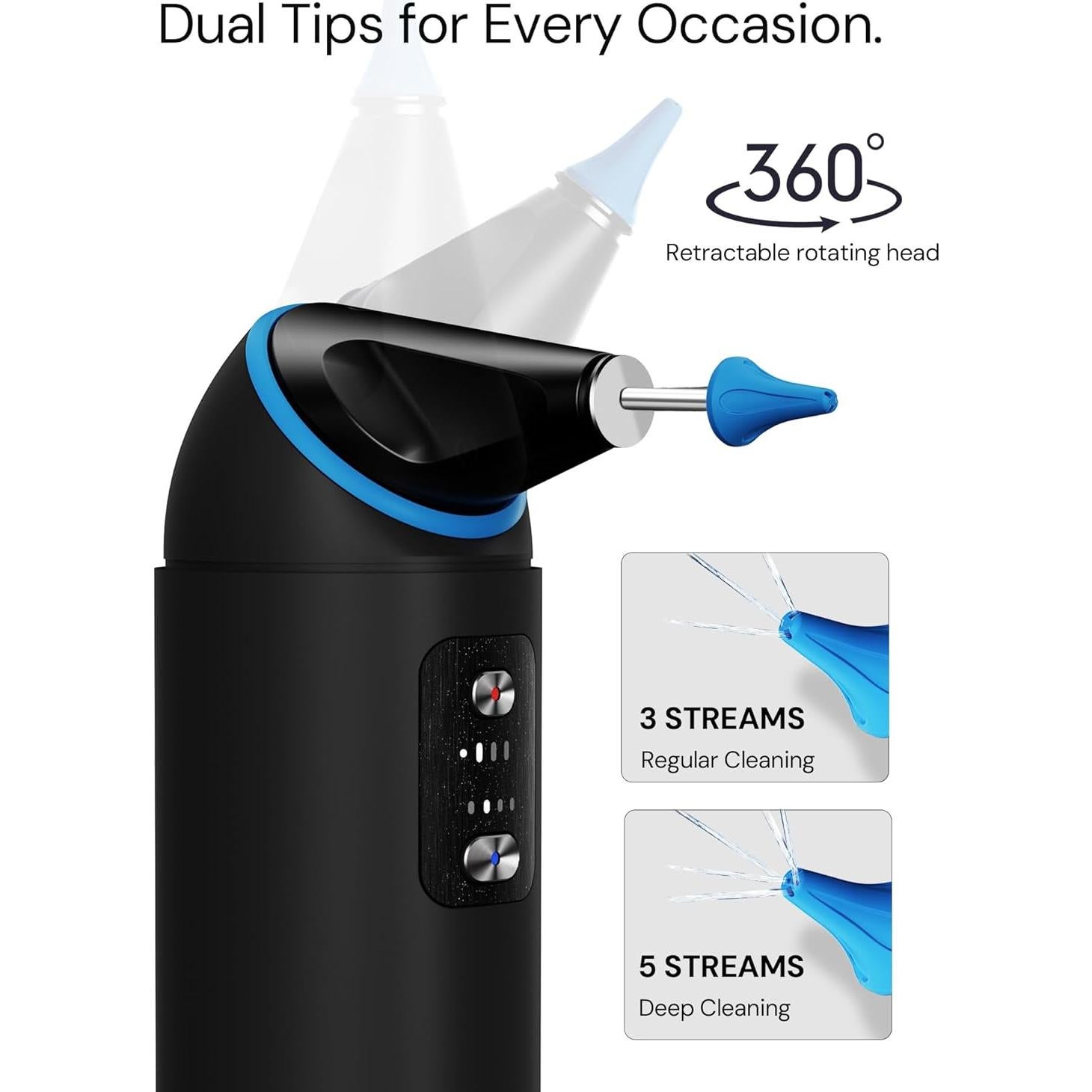 Limpiador de Oídos Eléctrico Auracle Eddy - Kit de Irrigación 4 Modos