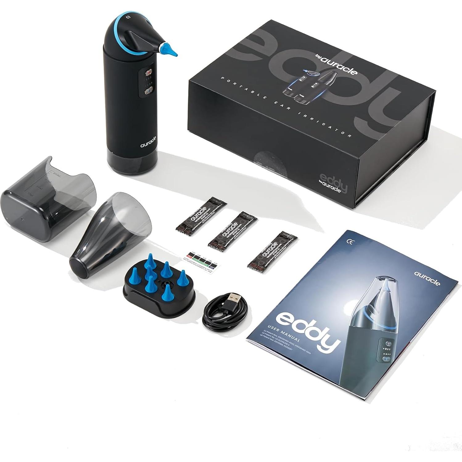 Limpiador de Oídos Eléctrico Auracle Eddy - Kit de Irrigación 4 Modos