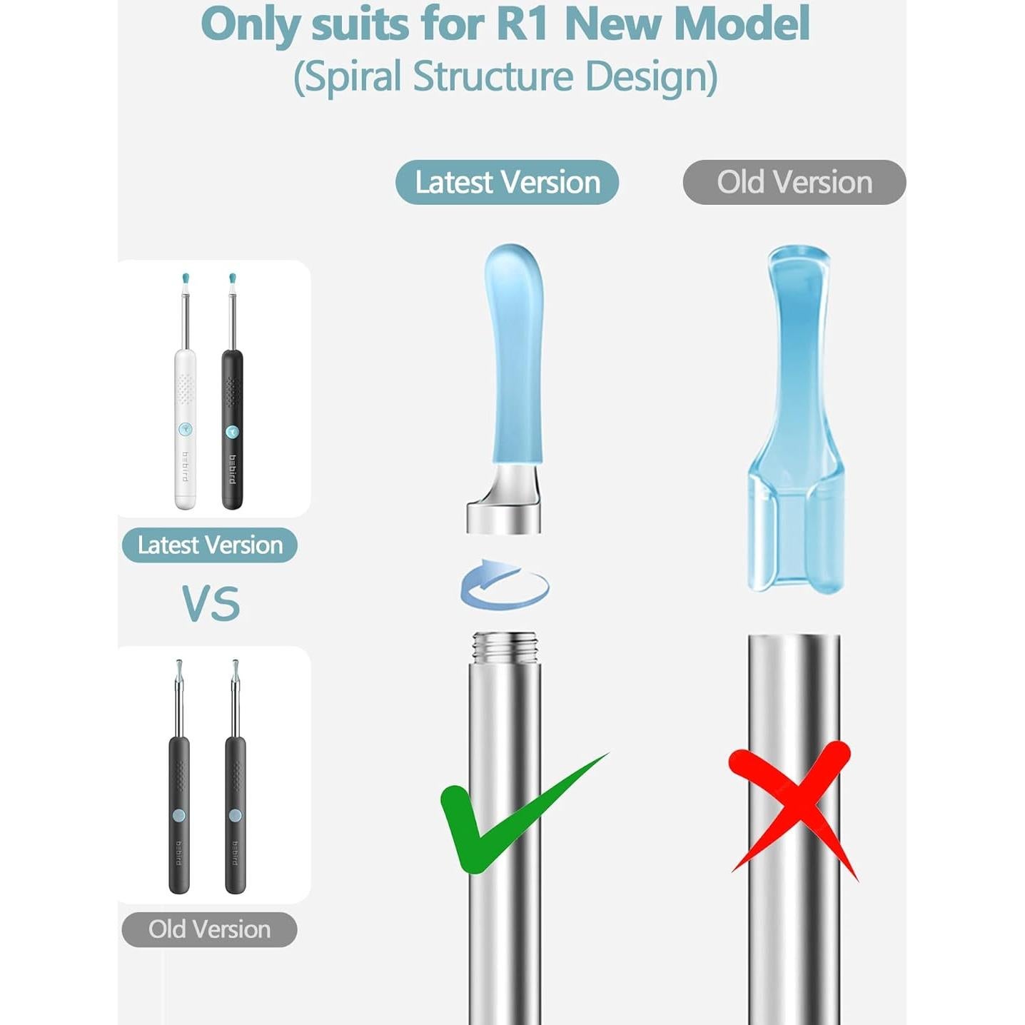 Consejos de Reemplazo BEBIRD para Limpiador de Oídos R1/R3/W3 - 16 Piezas