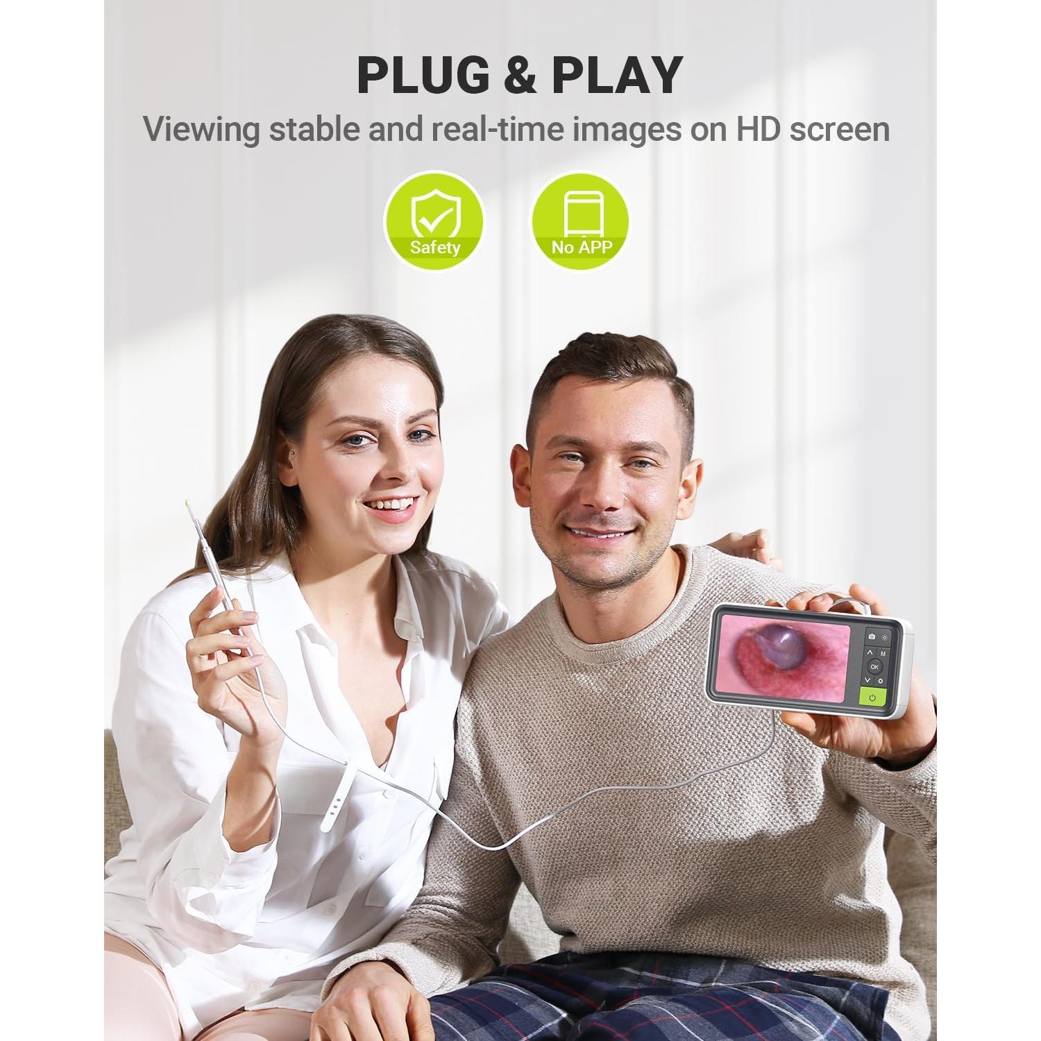 Otoscopio Digital AnyScope 1080P con Pantalla 11.43cm y Luz LED