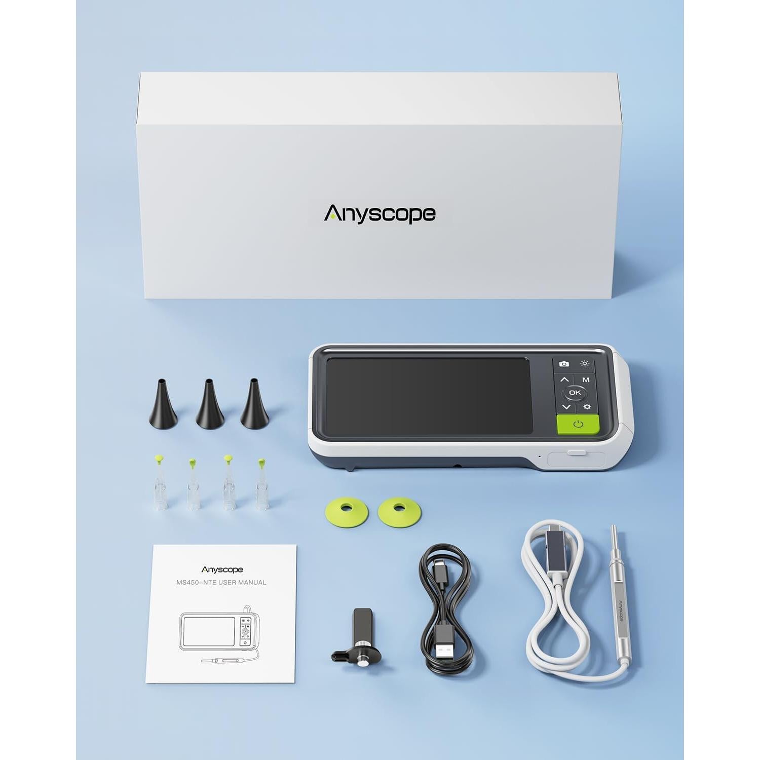 Otoscopio Digital AnyScope 1080P con Pantalla 11.43cm y Luz LED