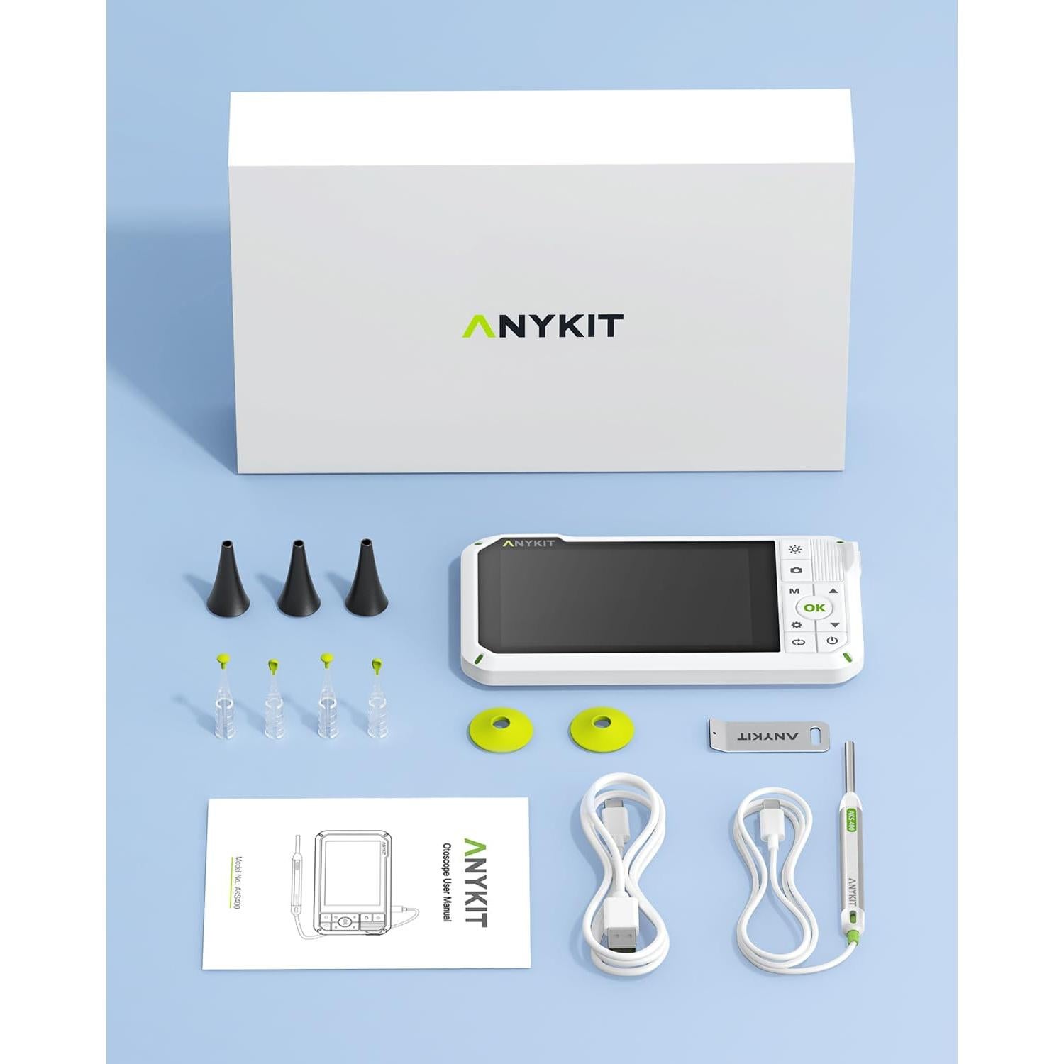 Otoscopio Digital Anykit 4" con Giroscopio y Cámara 3.9mm