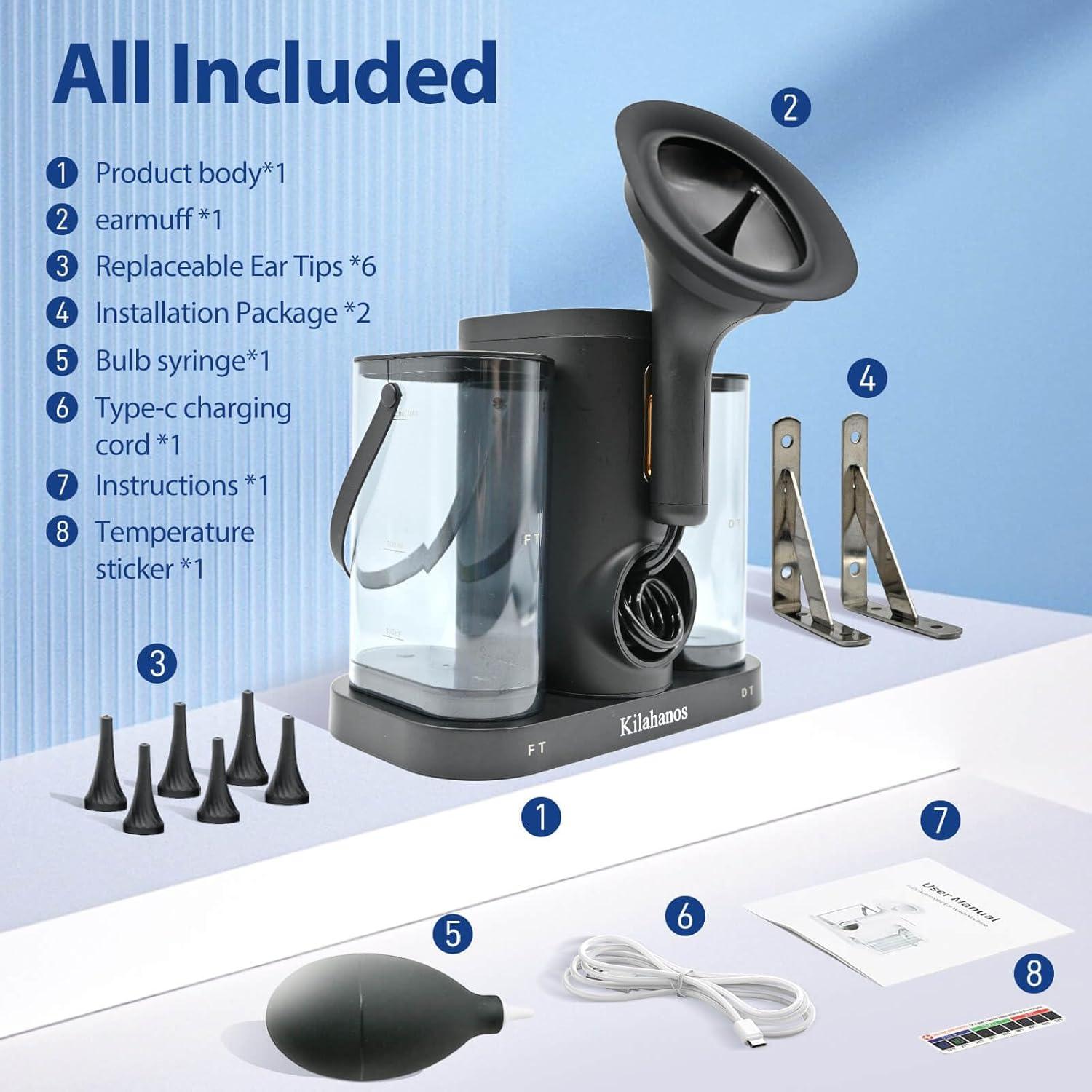 Kit de Limpieza de Oídos Eléctrico Kilahanos con Tanque 600ml