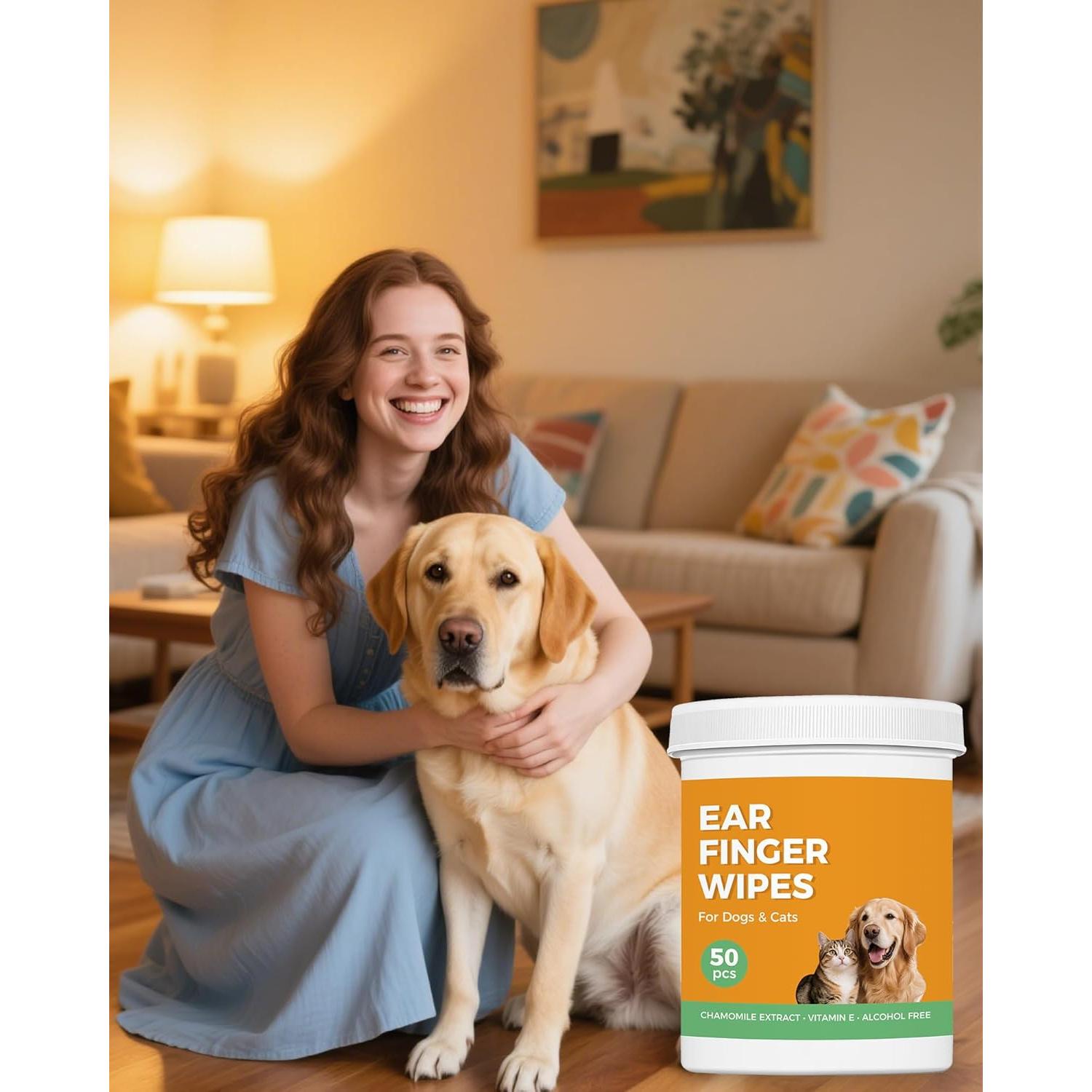 Toallitas Limpiadoras para Oídos de Perros y Gatos WHCASYO - 50 Unidades