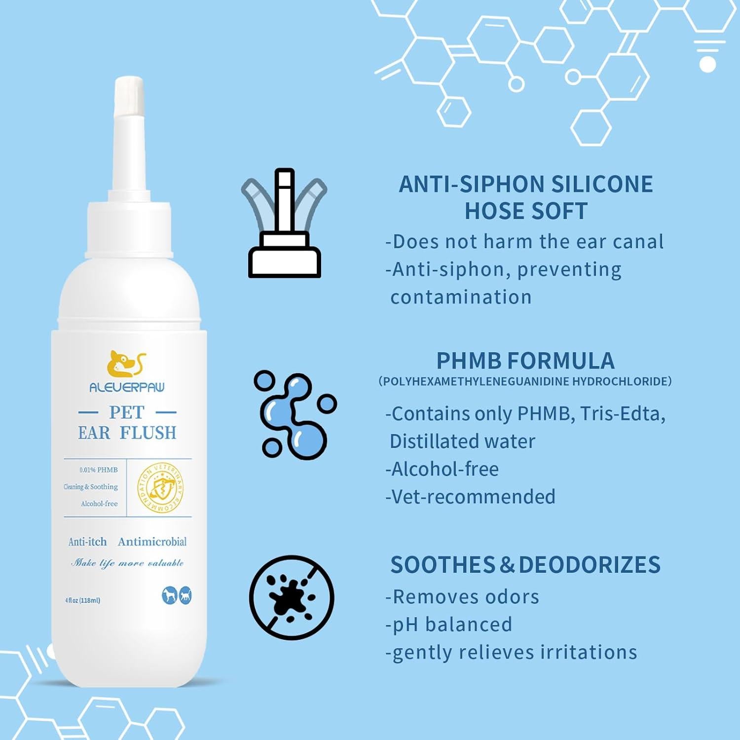 Limpiador de Oídos para Perros y Gatos Tris Flush 118 ml